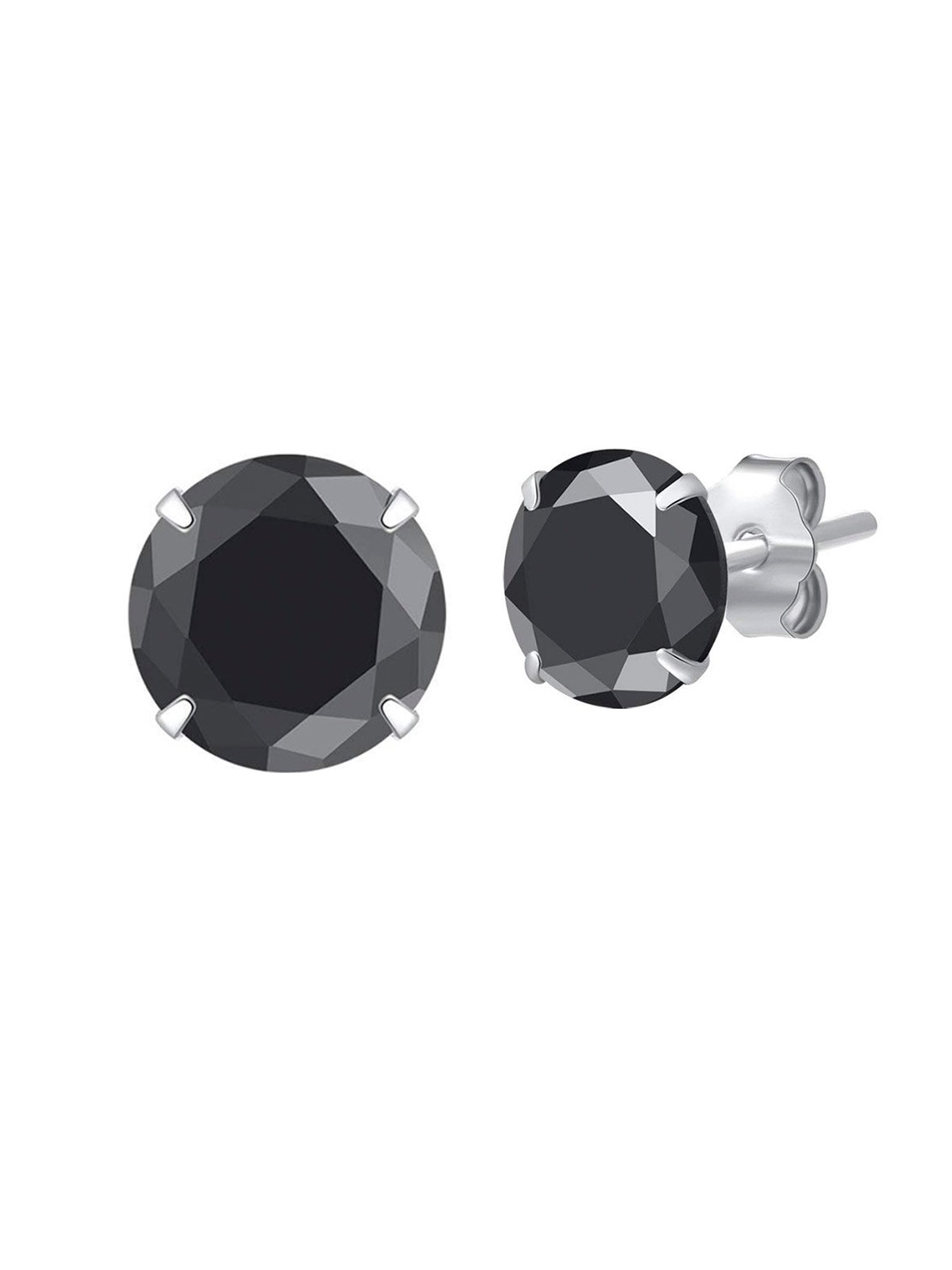 

Abhooshan 925 Silver Black CZ Studs Earrings