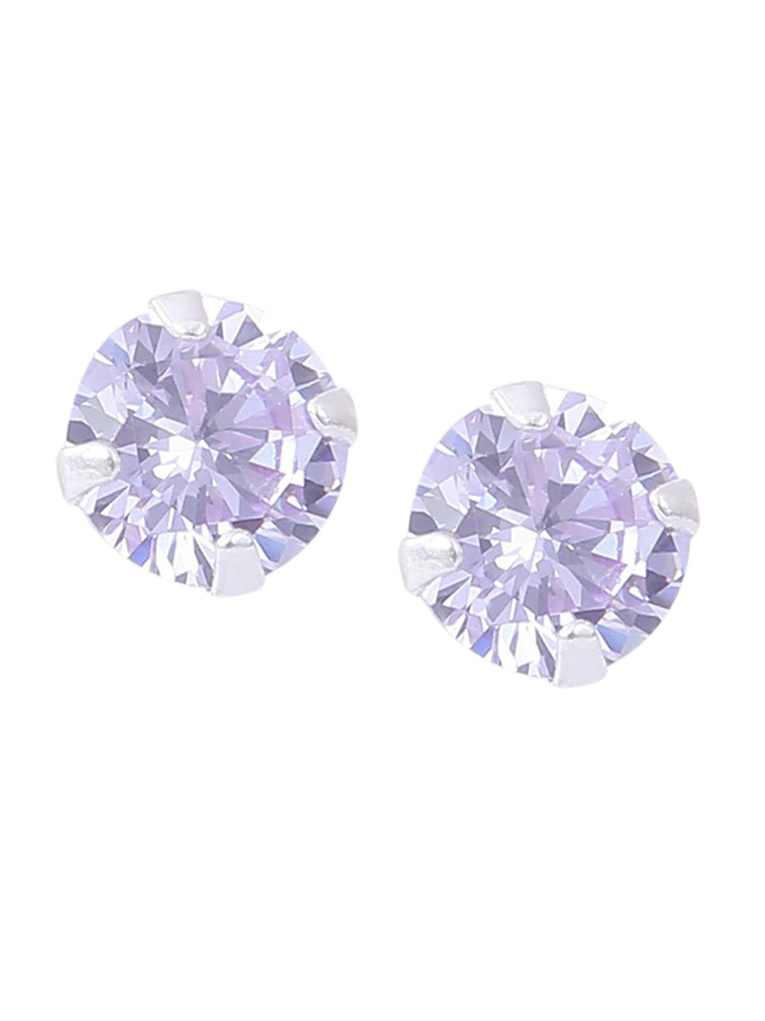 

Abhooshan 925 Sterling Silver Cubic Zirconia-Studded Contemporary Stud Earrings