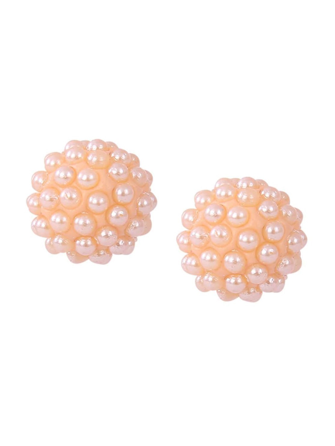 

Abhooshan 92.5 Sterling Silver Circular Pearl Beaded Stud Earrings, Peach