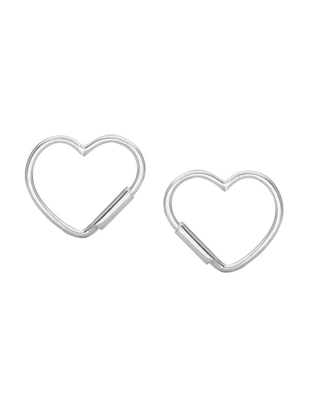 

Abhooshan 92.5 Sterling Silver Heart Shaped Hoop Earrings