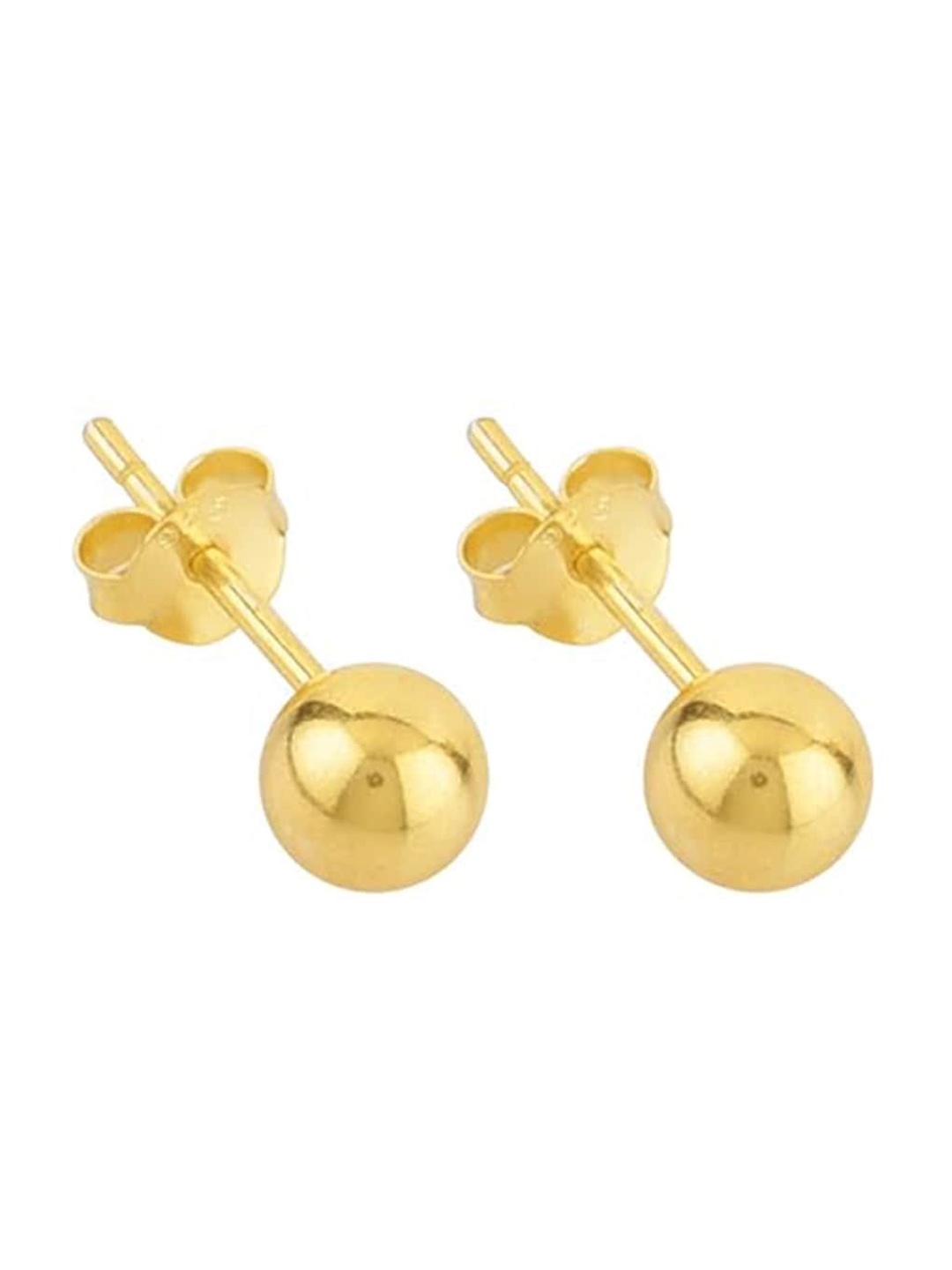 

Abhooshan 925 Silver Gold Plated Ball Stud Earrings