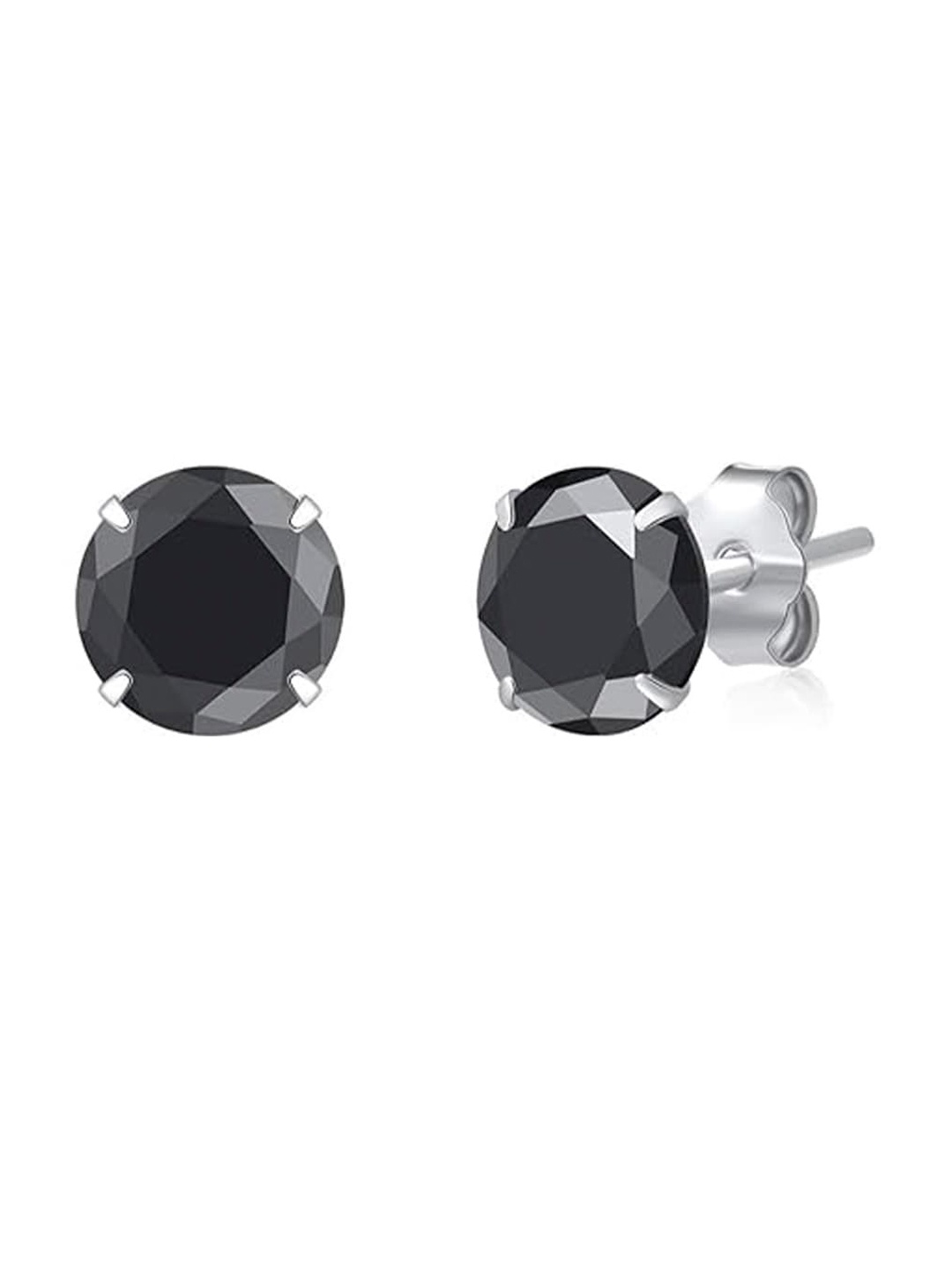 

Abhooshan 925 Silver Black CZ Studs Earrings