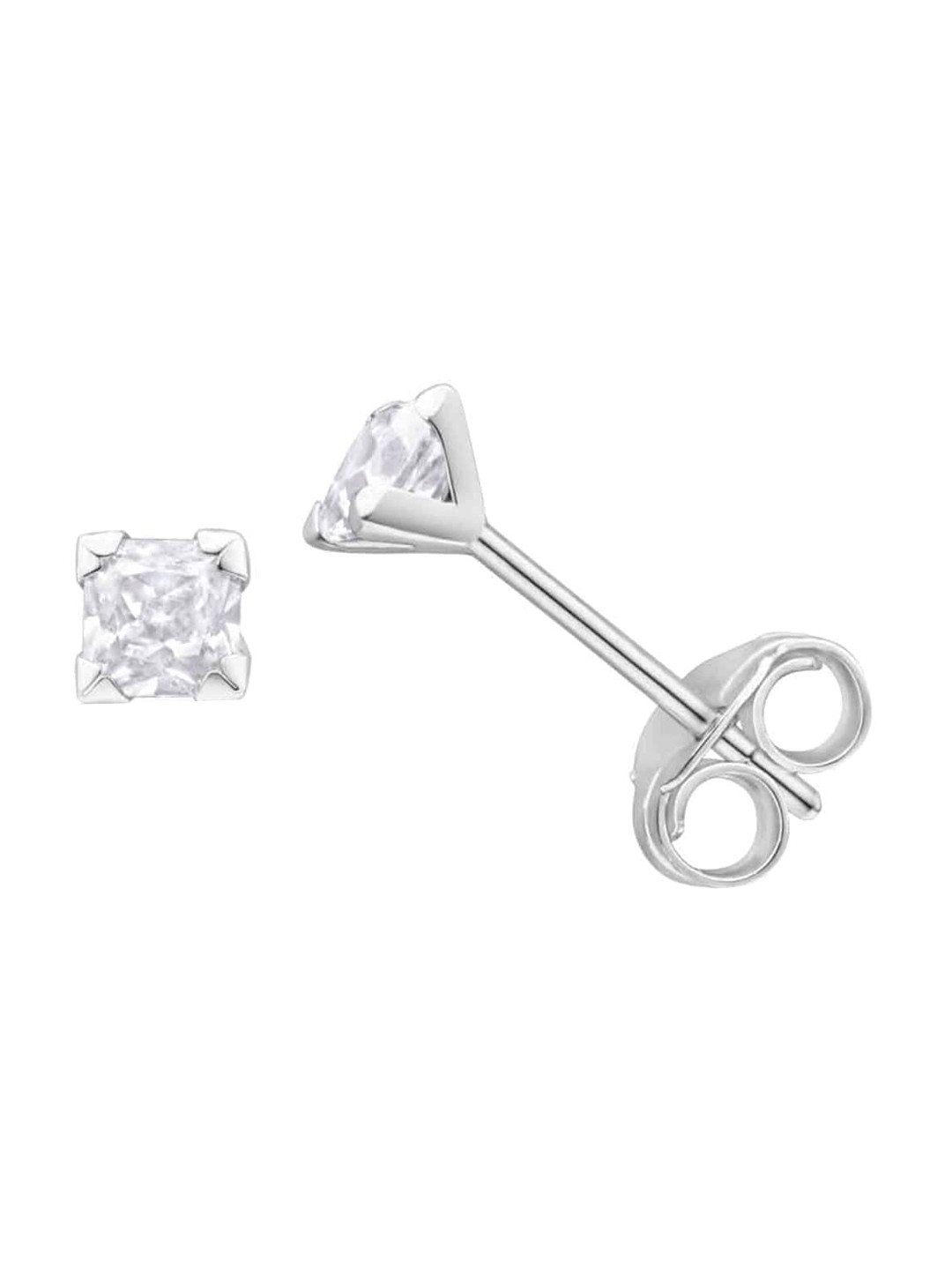 

Abhooshan 925 Silver Square CZ Stud Earrings