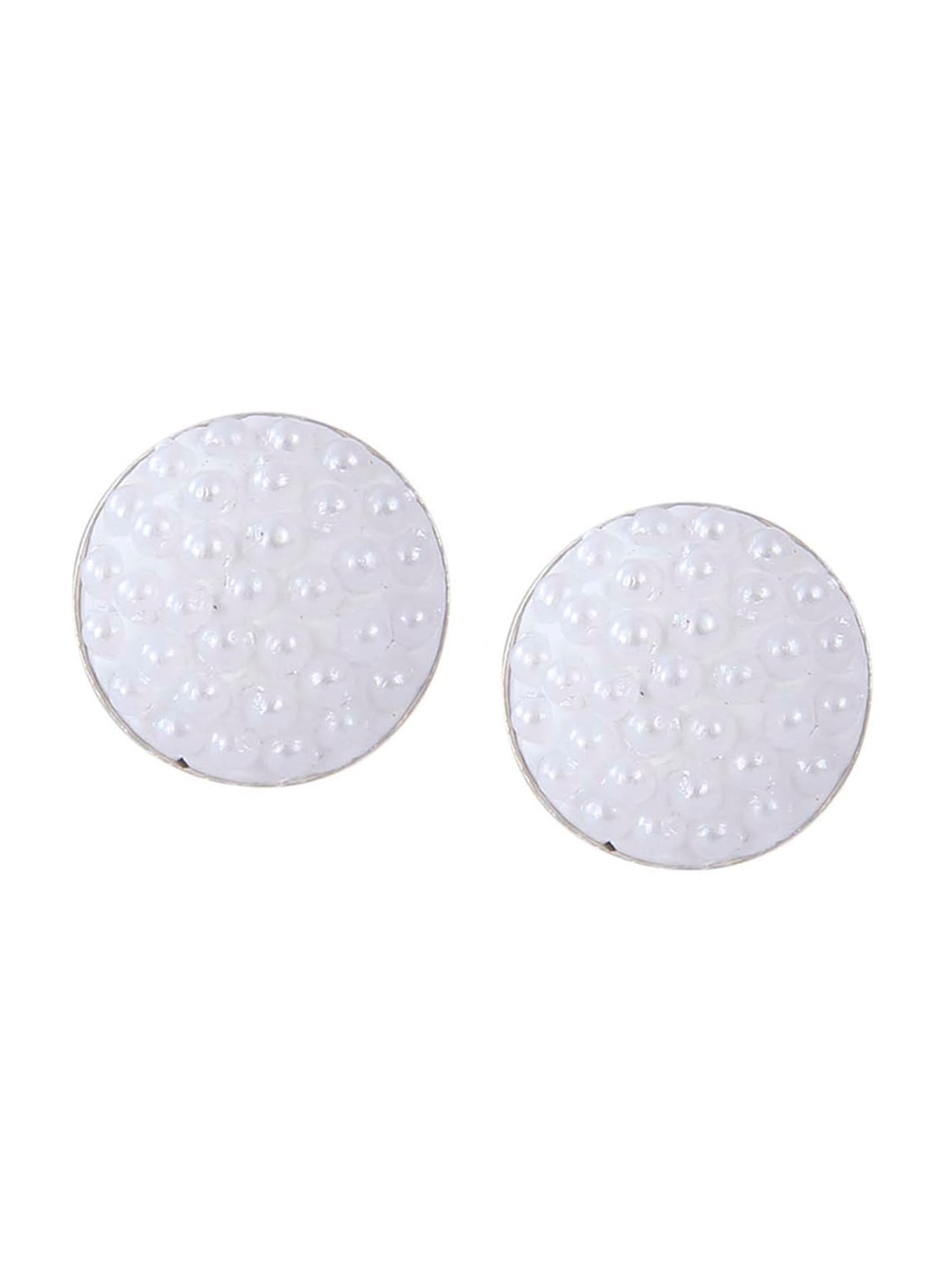 

Abhooshan 92.5 Silver Contemporary Studs Earrings, White