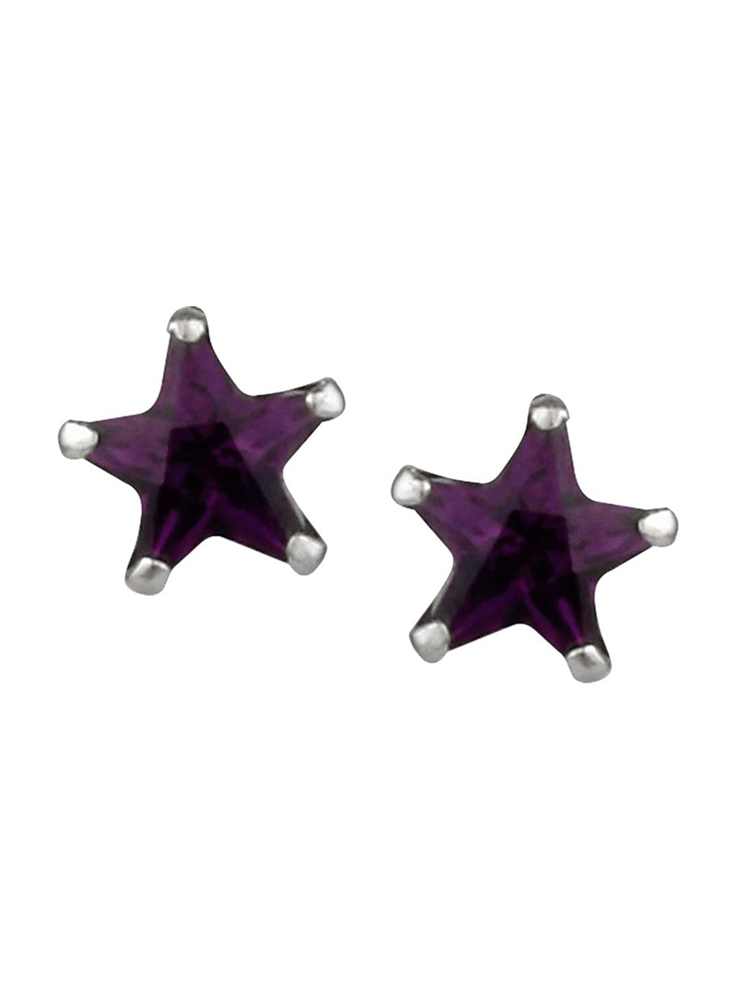 

Abhooshan 925 Sterling Silver Contemporary Studs Earrings, Purple