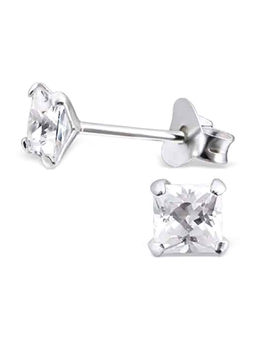 

Abhooshan 925 Silver Square CZ Stud Earrings