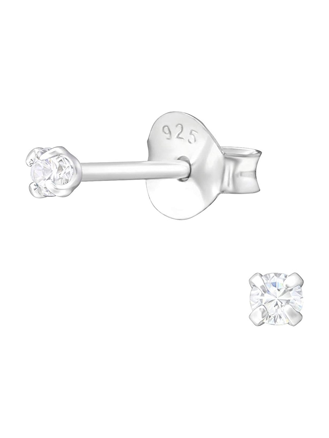 

Abhooshan 925 Silver Square CZ Stud Earrings