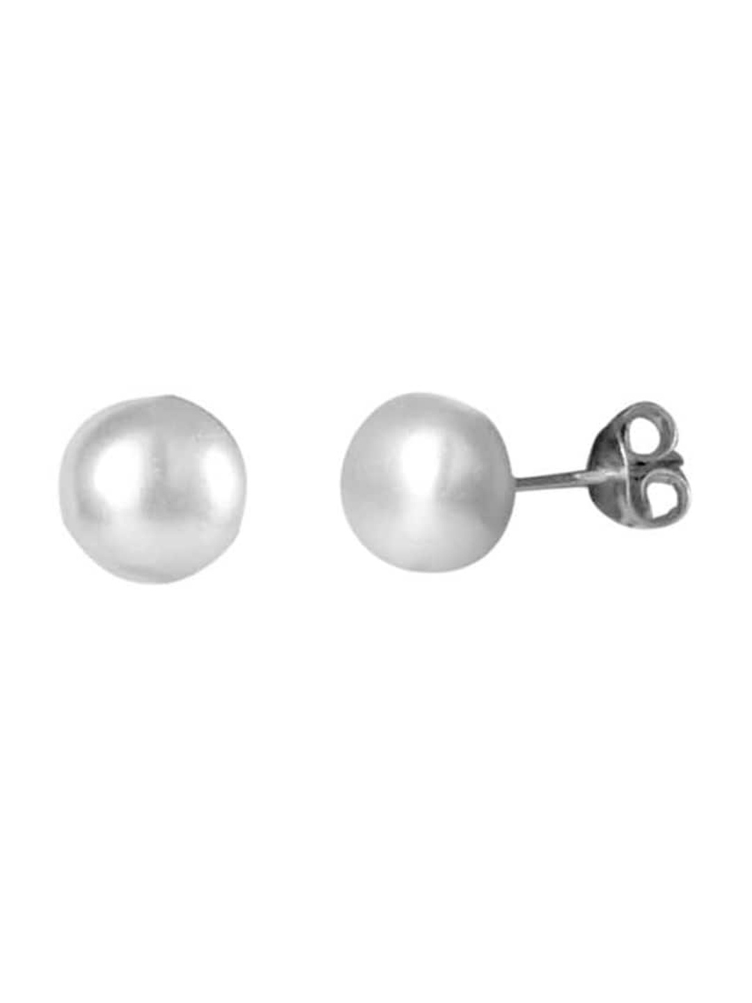 

Abhooshan 925 Sterling Silver Pearls Beaded Contemporary Studs Earrings, White