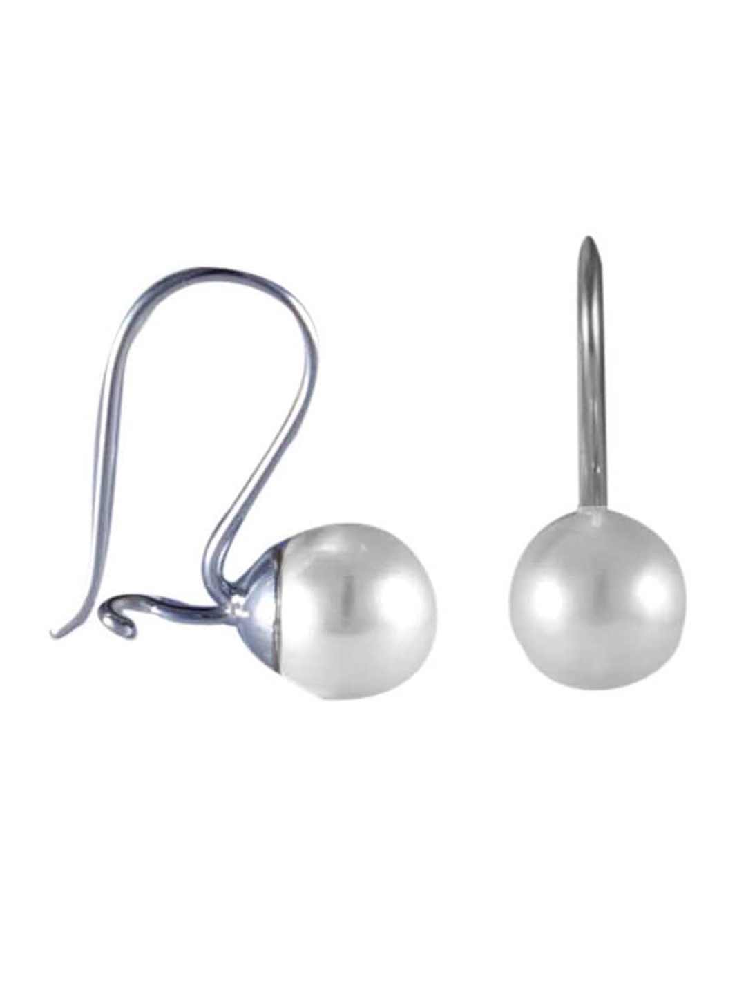 

Abhooshan 925 Sterling Silver Pearls Beaded Contemporary Studs Earrings, White