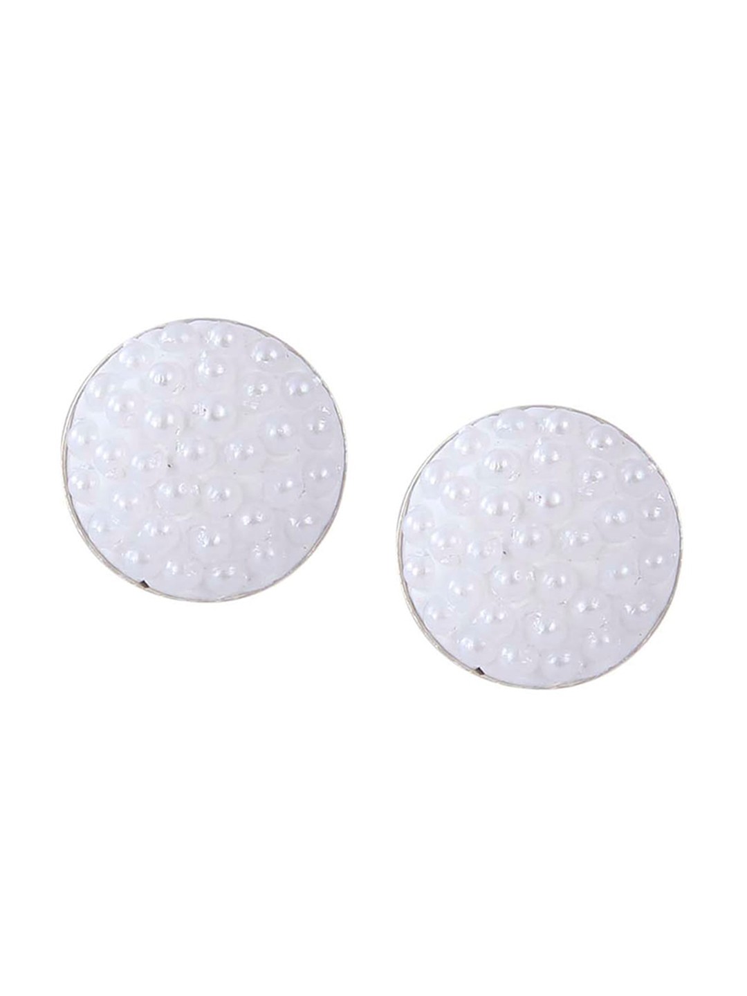 

Abhooshan Artificial Beads-Beaded Studs Earrings, White