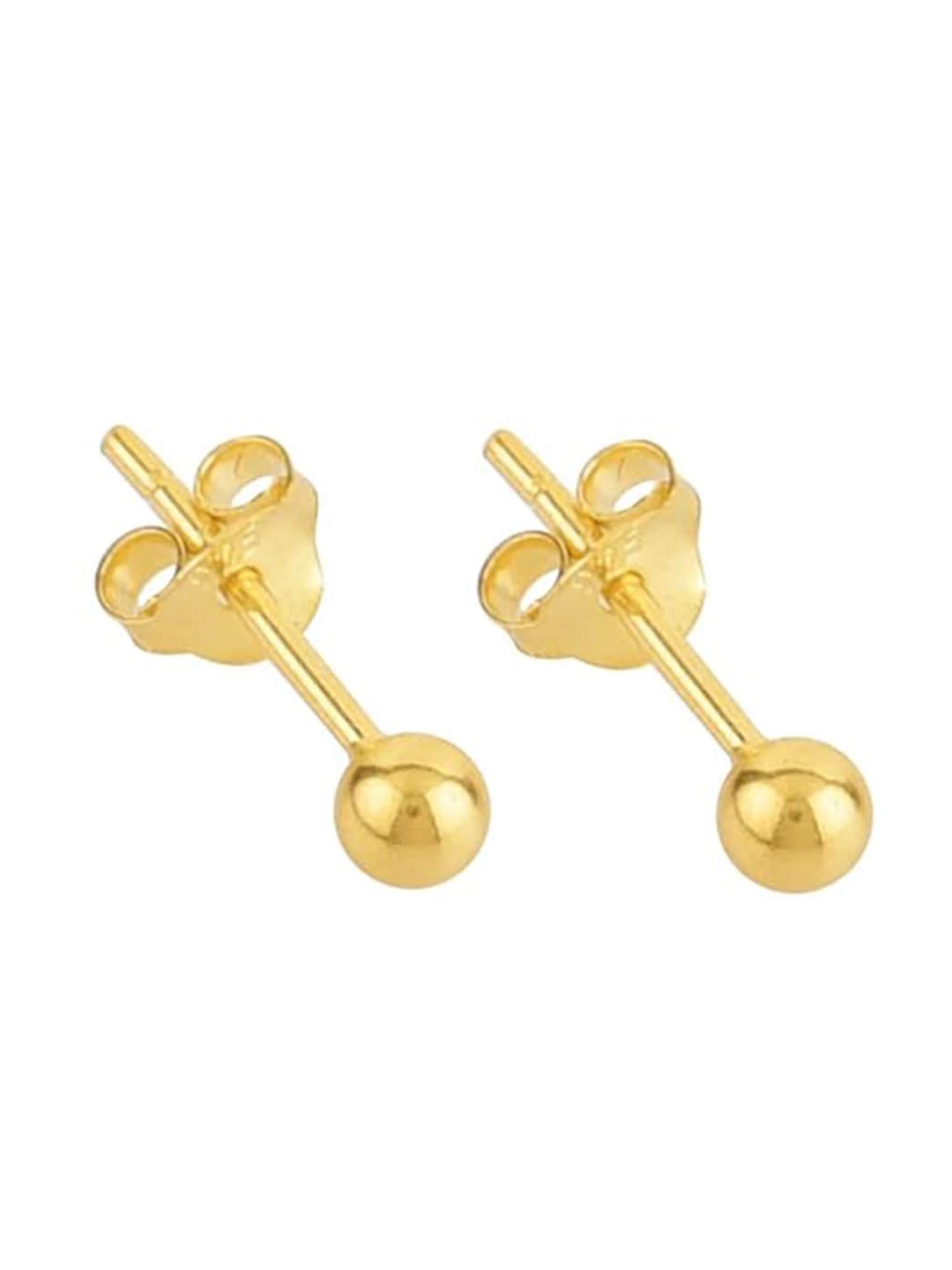 

Abhooshan 925 Silver Gold Plated Ball Stud Earrings