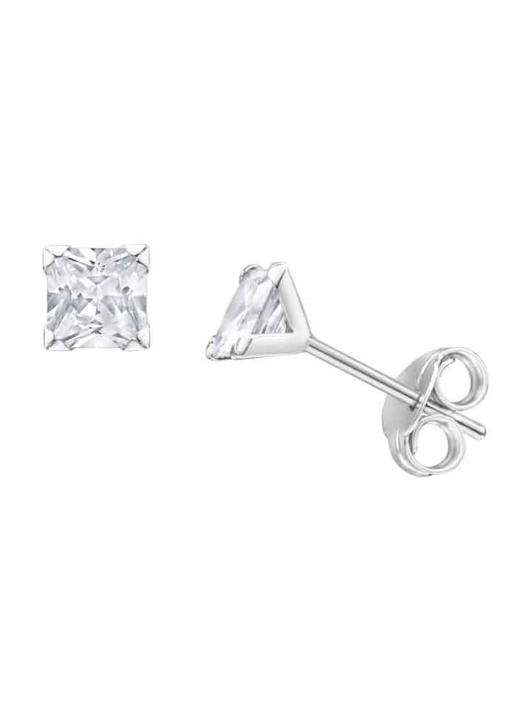 

Abhooshan 925 Silver Square CZ Stud Earrings