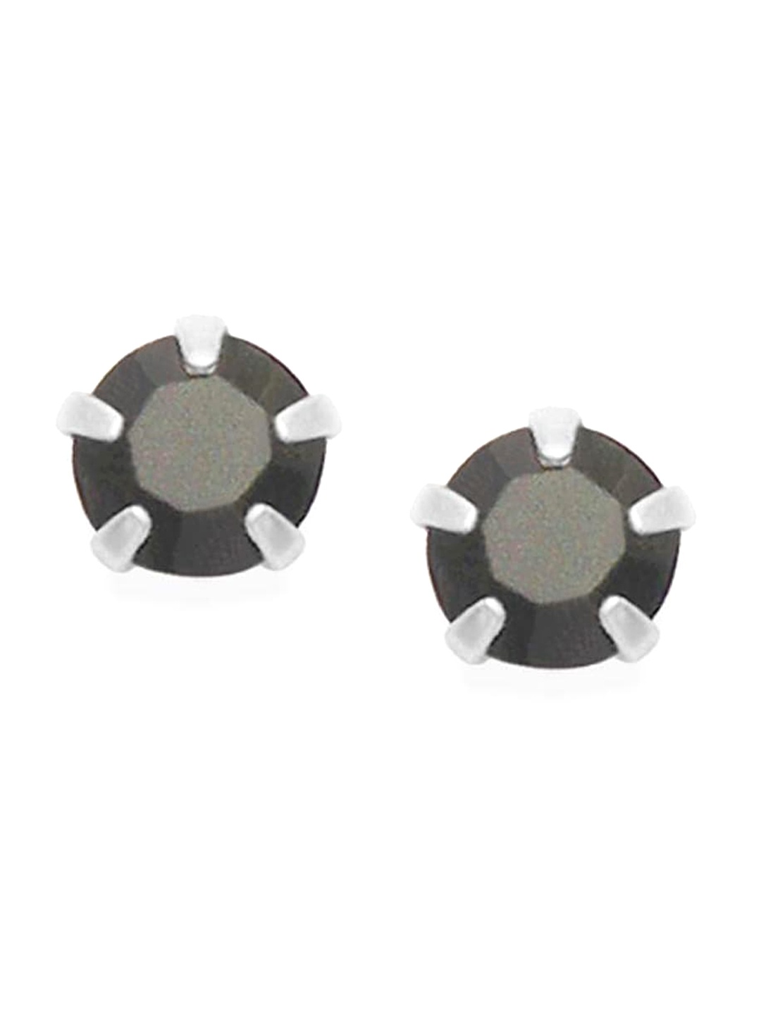 

Abhooshan 925 Silver Black CZ Studs Earrings