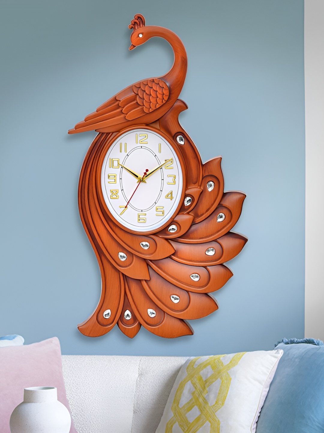 

Attractionz Brown & White Printed Oval Acrylic Contemporary Wall Clock