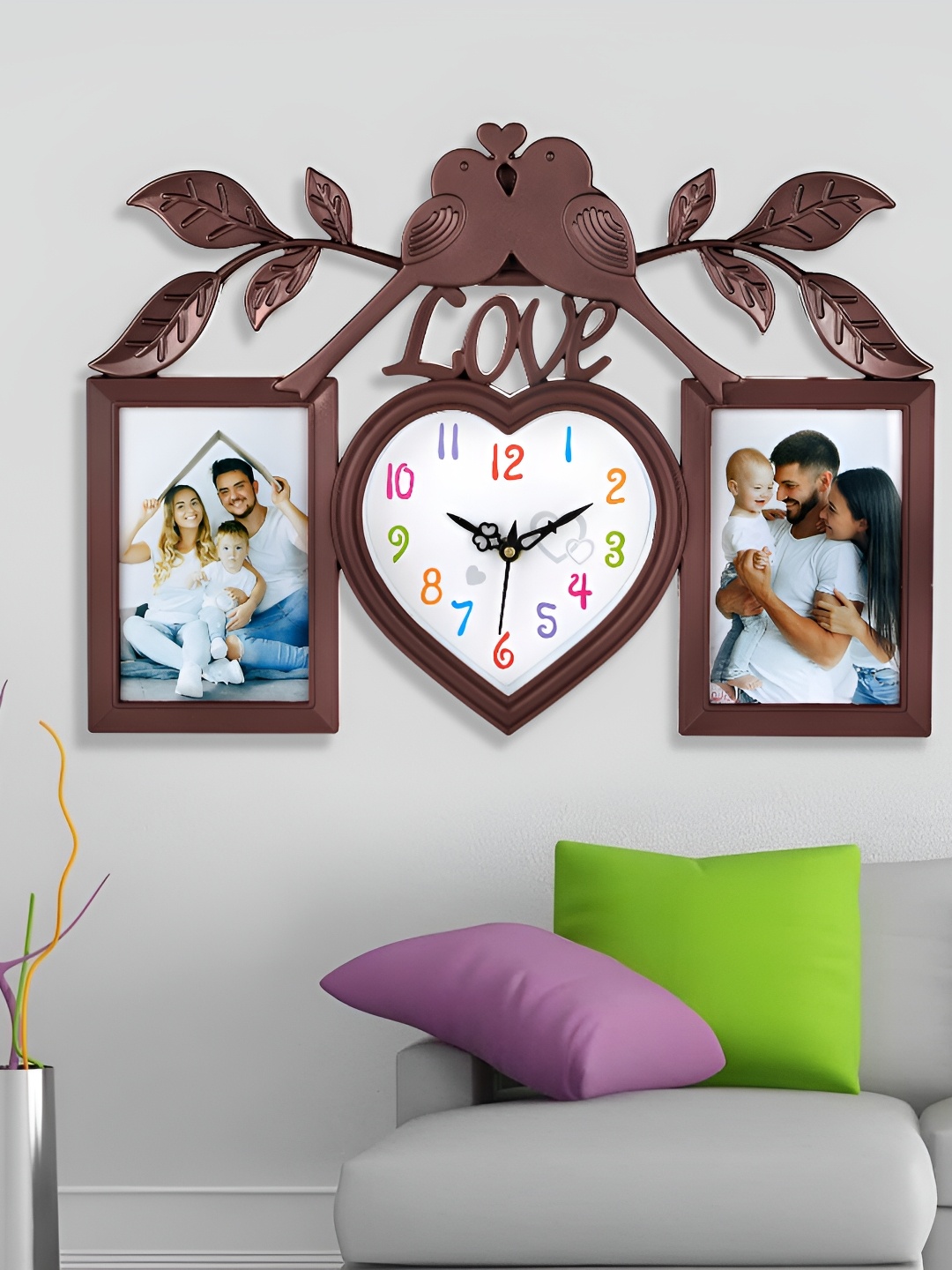 

Attractionz Brown & White Printed Square Acrylic Contemporary Wall Clock