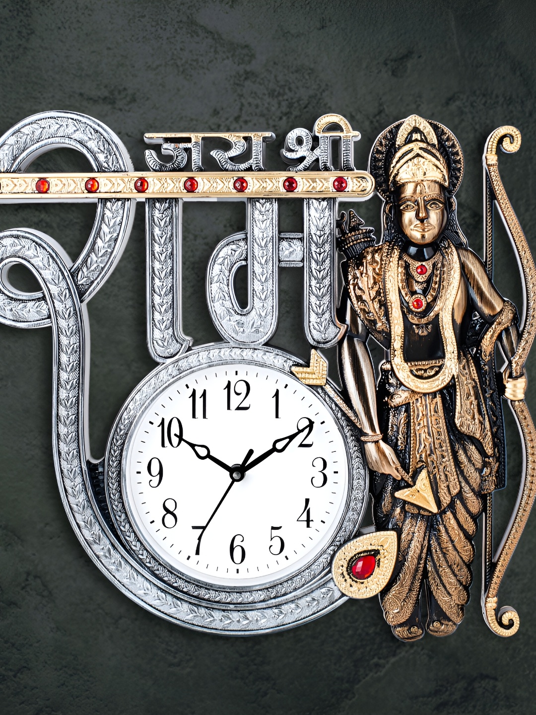 

Attractionz Silver Toned & White Printed Round Acrylic Traditional Wall Clock