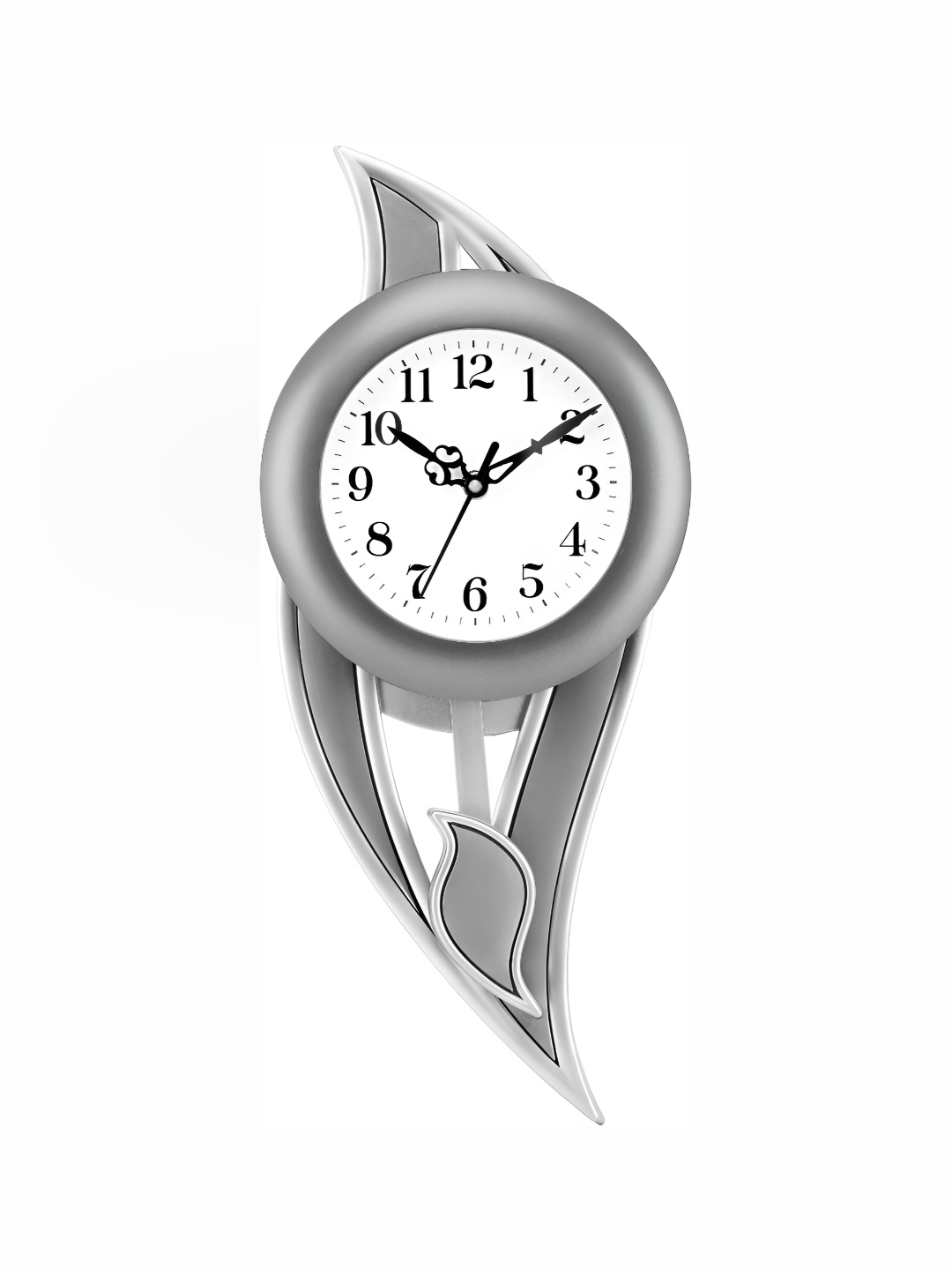 

Attractionz Grey Contemporary Round Analogue Pendulum Wall Clock