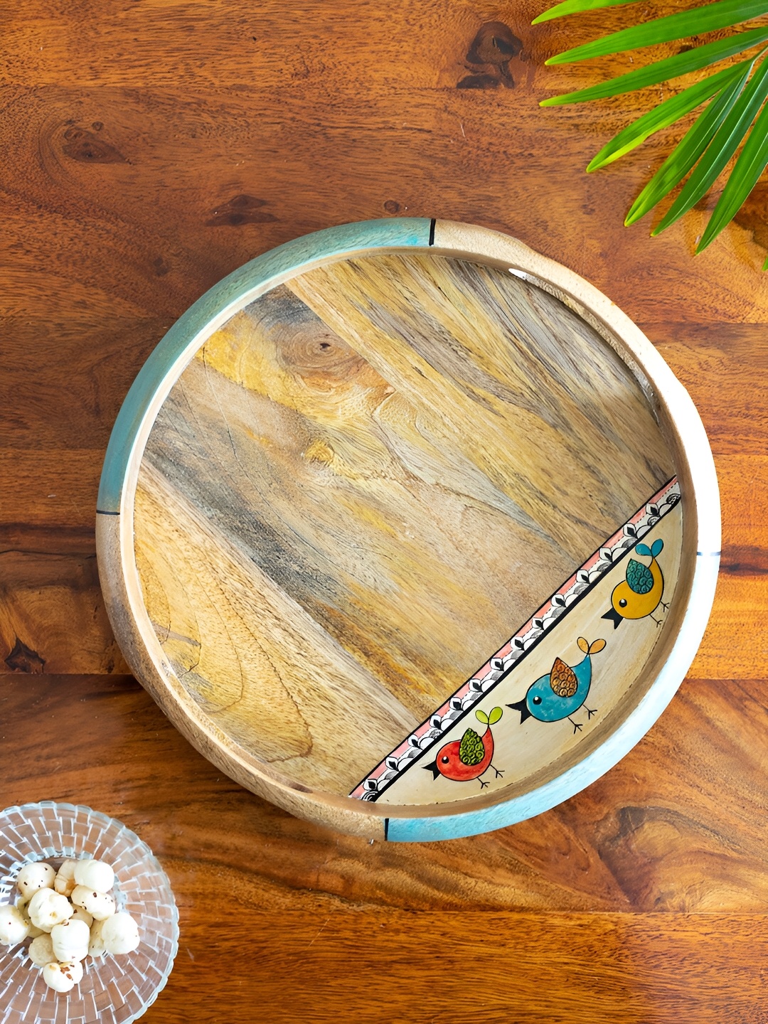 ExclusiveLane The Deserted Blues Brown Mango Wooden Serving Tray