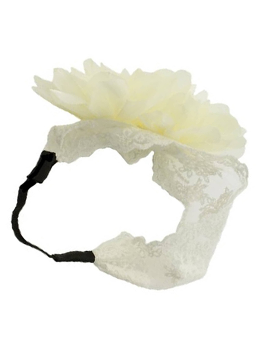 

BAESD Infant Girls Flower Detail Laced Elastic Hairband, Cream