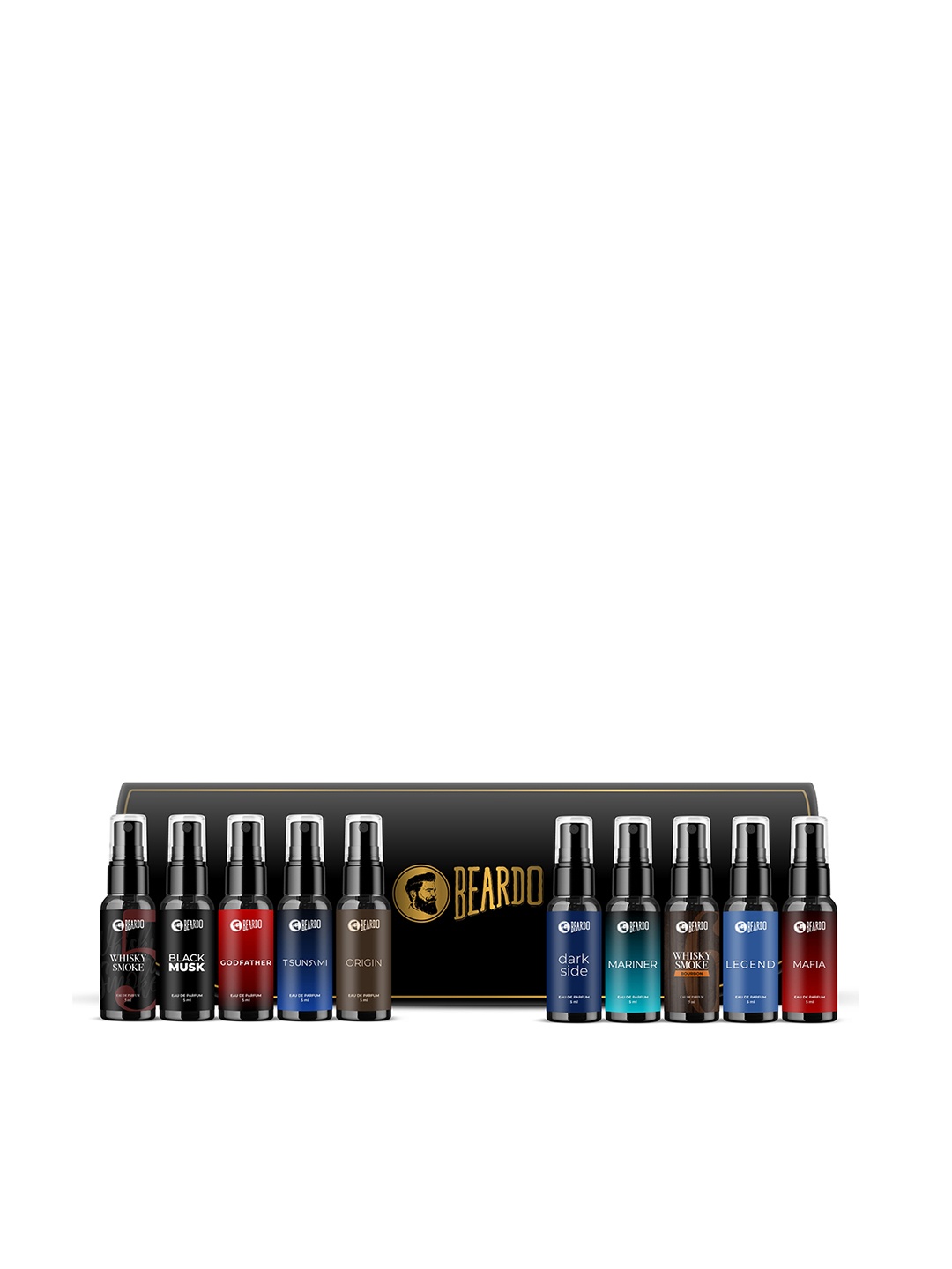 

BEARDO Men 10 Pcs Perfume Trial Gift Set With Long Lasting Fragrances - 5ml Each, Multi