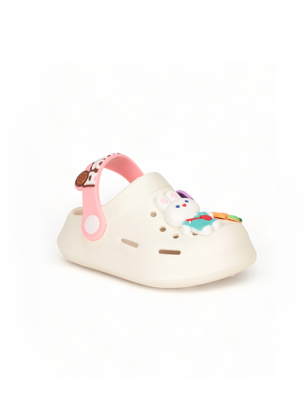 

Lil Lollipop Kids Rabbit Applique Anti-Slip Clogs Flip-Flops, Cream