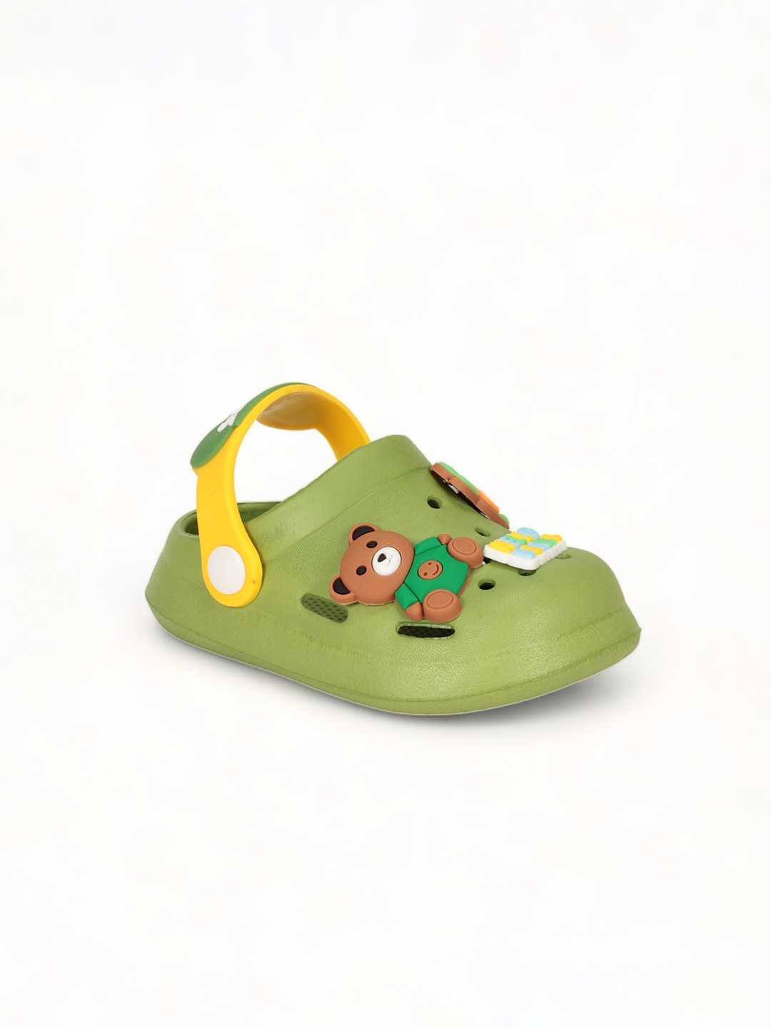 

Lil Lollipop Kids Bear Applique Anti-Slip Clogs, Green