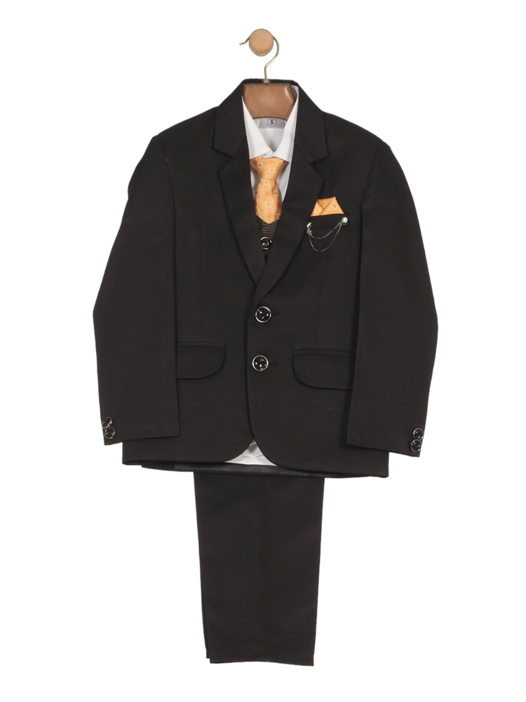 

Lil Lollipop Boys Single Breasted Five-Piece Suit, Black