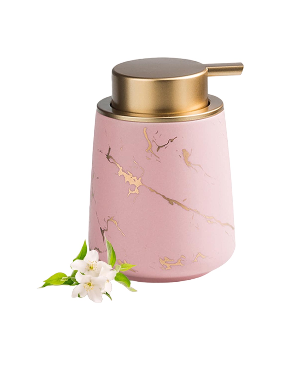 

Ekhasa Pink & Gold Toned Abstract Printed Ceramic Soap Dispenser 400 ml