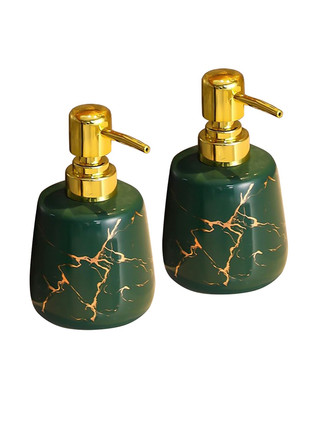 

Ekhasa Green 2 Pcs Ceramic Soap Dispenser Bathroom Accessories 260ml