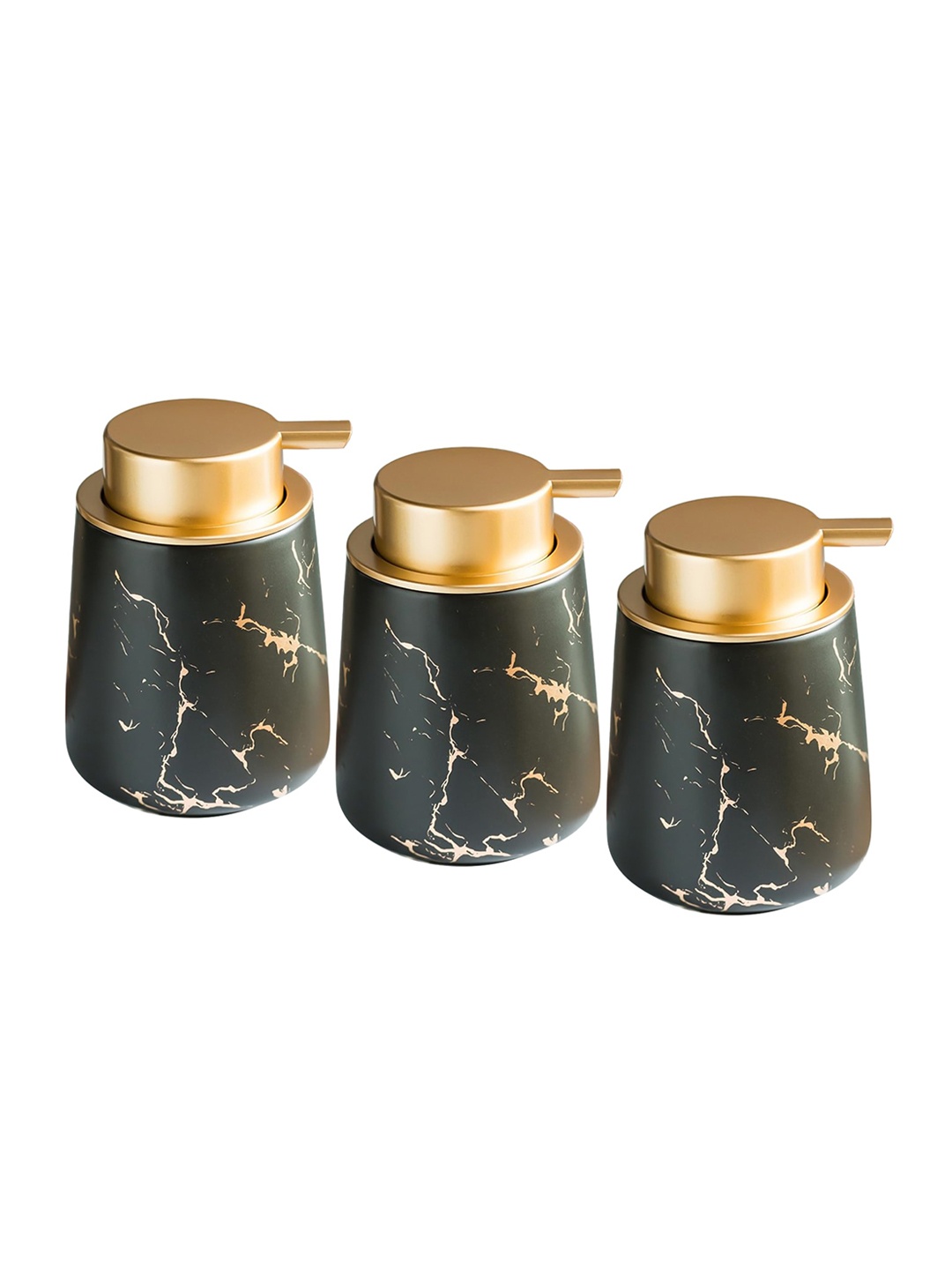 

Ekhasa Black 3 Pcs Ceramic Soap Dispenser Bathroom Accessories 400ml
