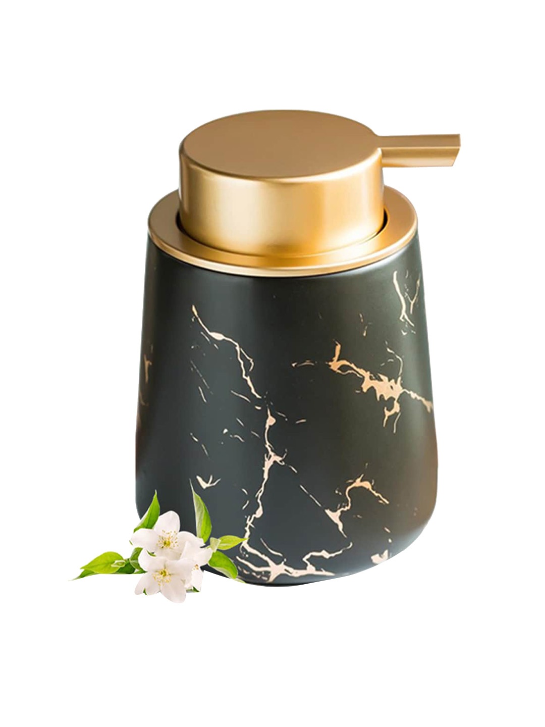 

Ekhasa Black & Gold Toned Abstract Printed Ceramic Soap Dispenser 400 ml