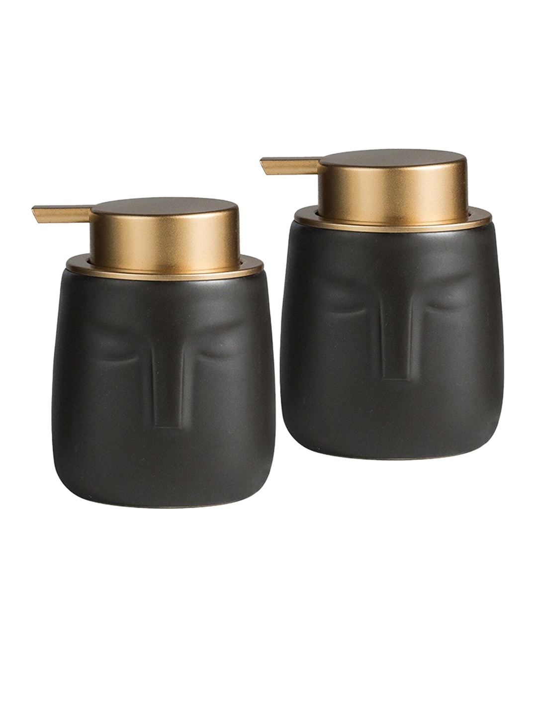 

Ekhasa Black 2 Pcs Ceramic Soap Dispenser Bathroom Accessories 350ml