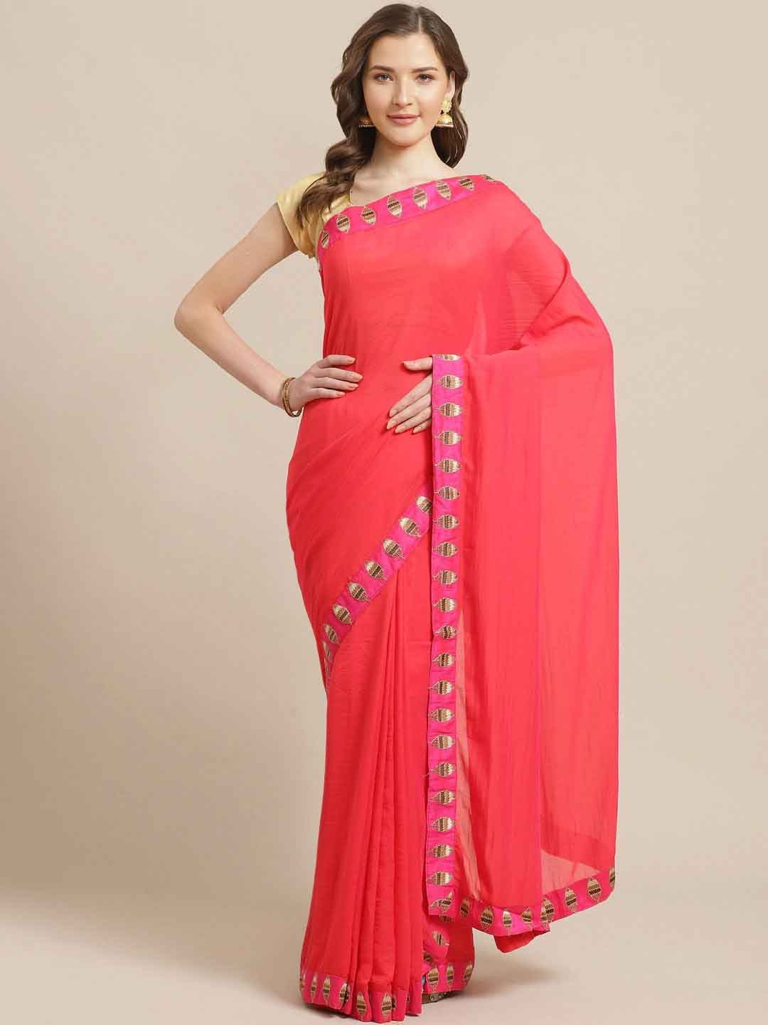 

KALINI Embroidered Saree, Pink