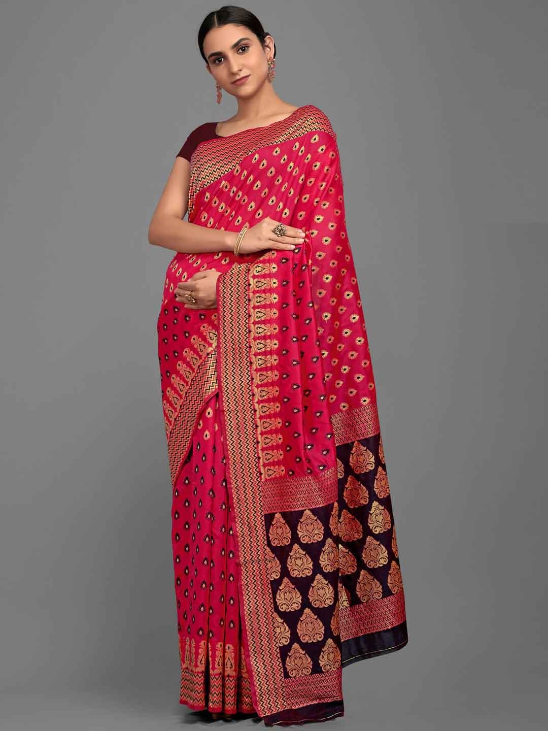 

KALINI Ethnic Motifs Printed Saree, Pink