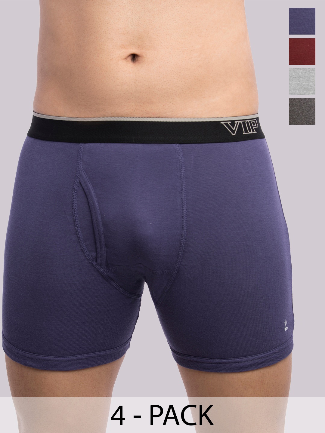 

FRENCHIE Pack Of 4 Assorted Cotton Trunks REGAL_1300_Trunks_PO4_S-