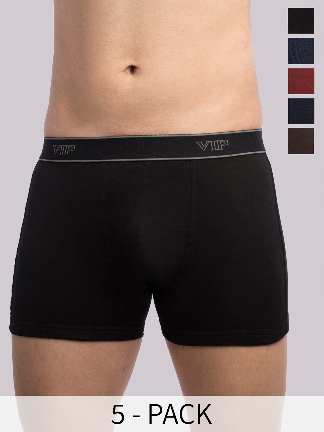 

FRENCHIE Men Pack of 5 Assorted Antimicrobial Cotton Trunk REGAL_1301_Trunks_PO5_S