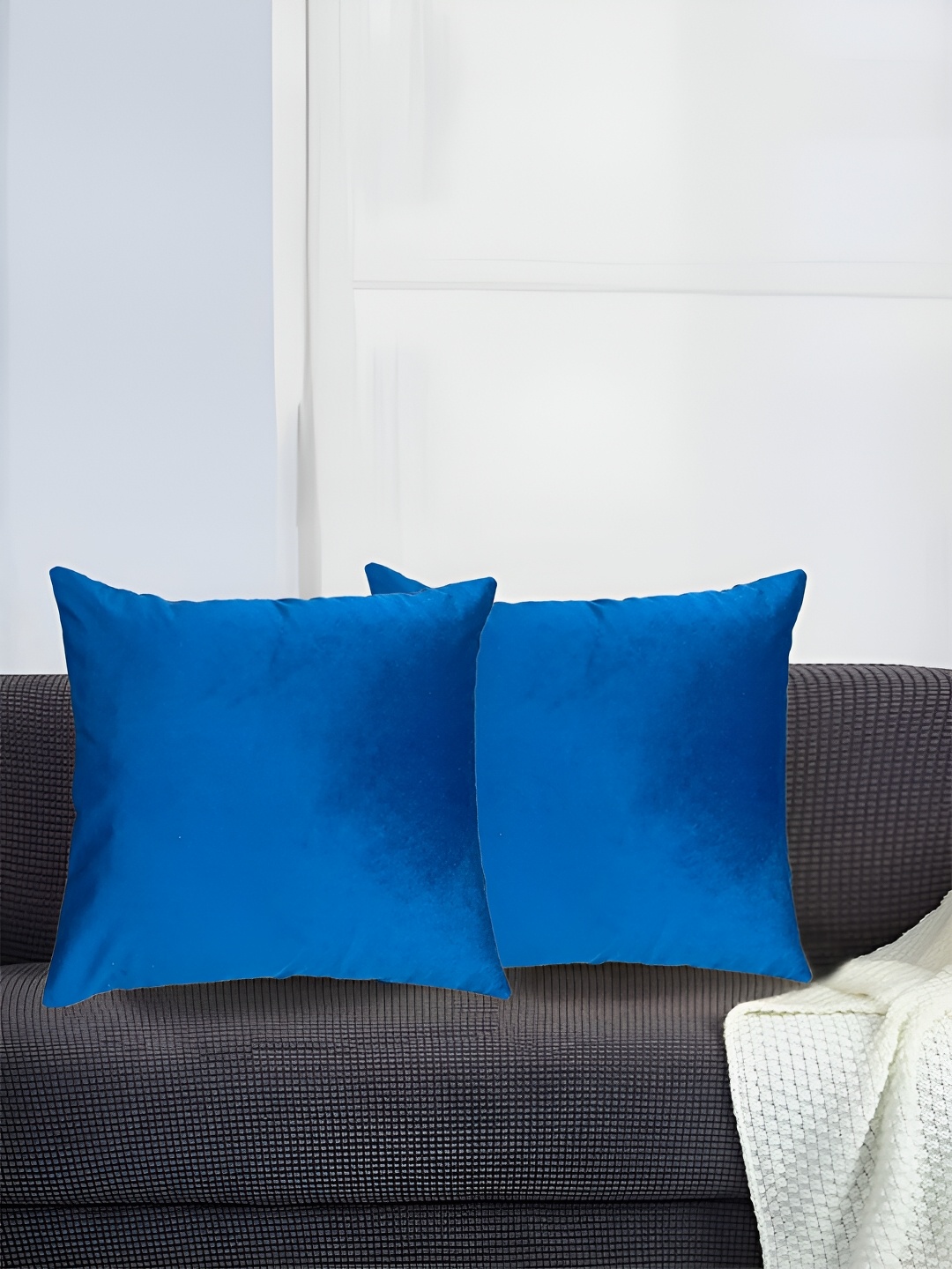 

SAJAVAT Blue 2 Pieces Velvet Square Cushion Covers