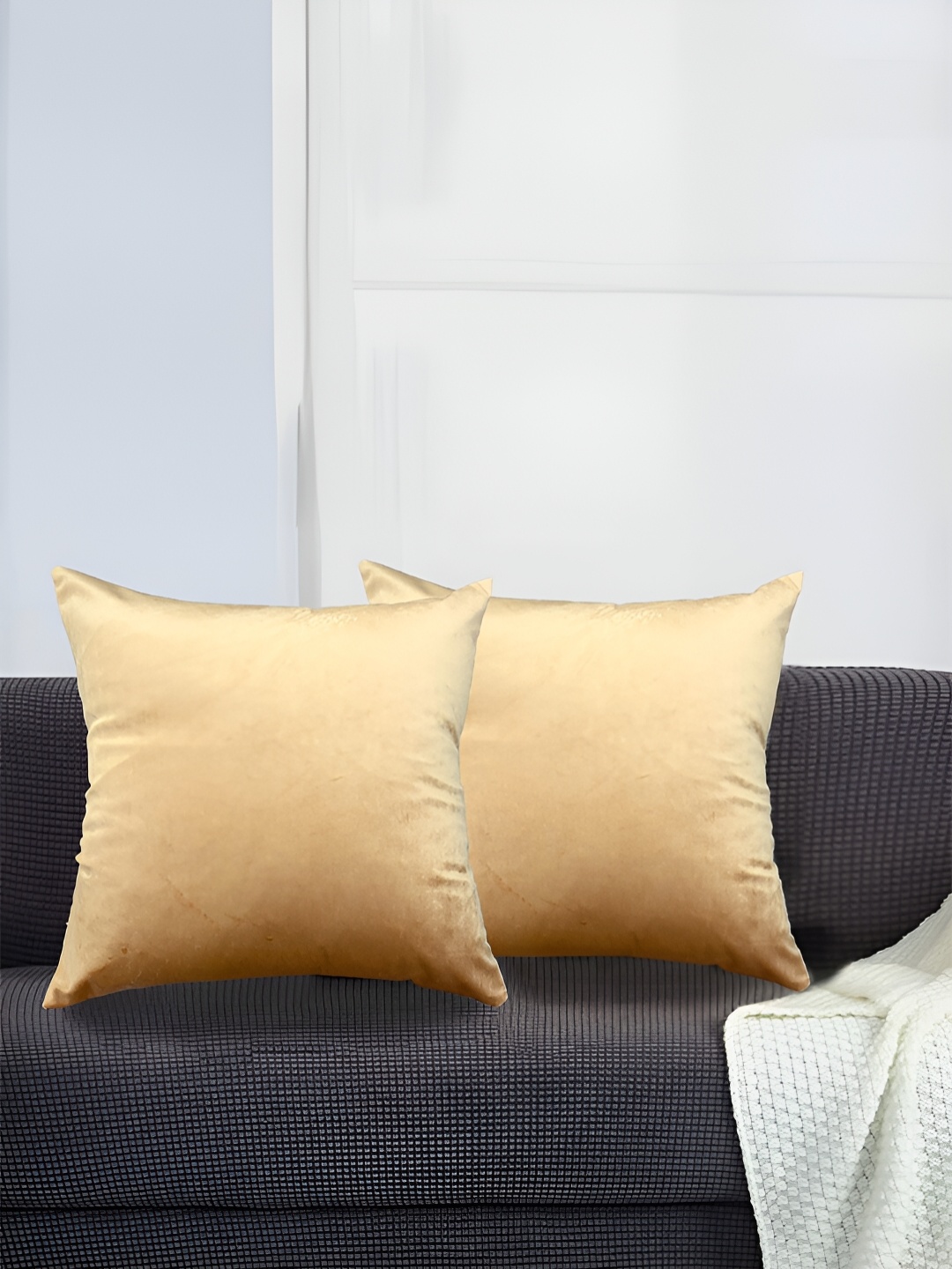 

SAJAVAT Orange 2 Pieces Velvet Square Cushion Covers