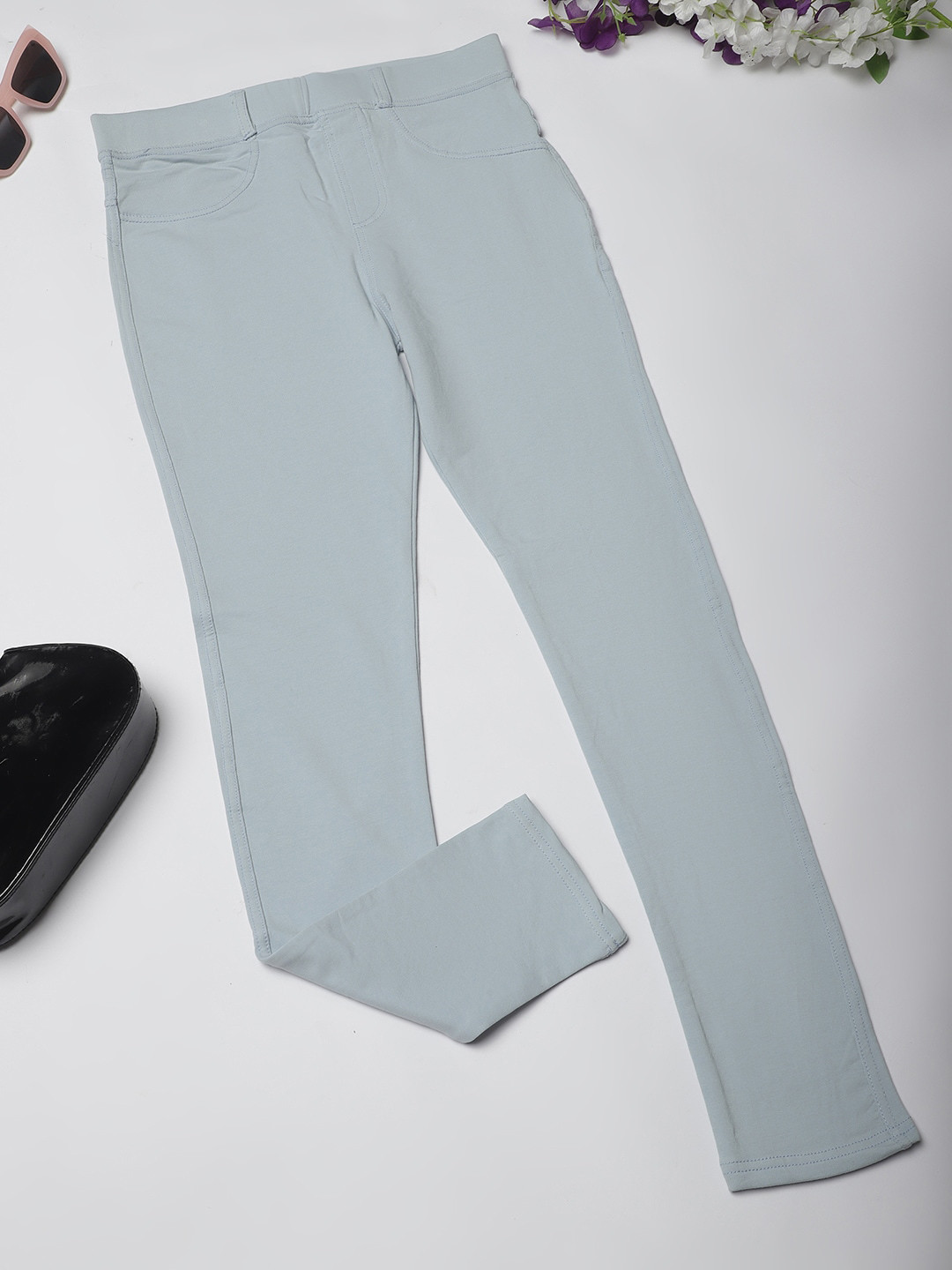 

NEUDIS Girls Relaxed Cotton Trousers, Grey