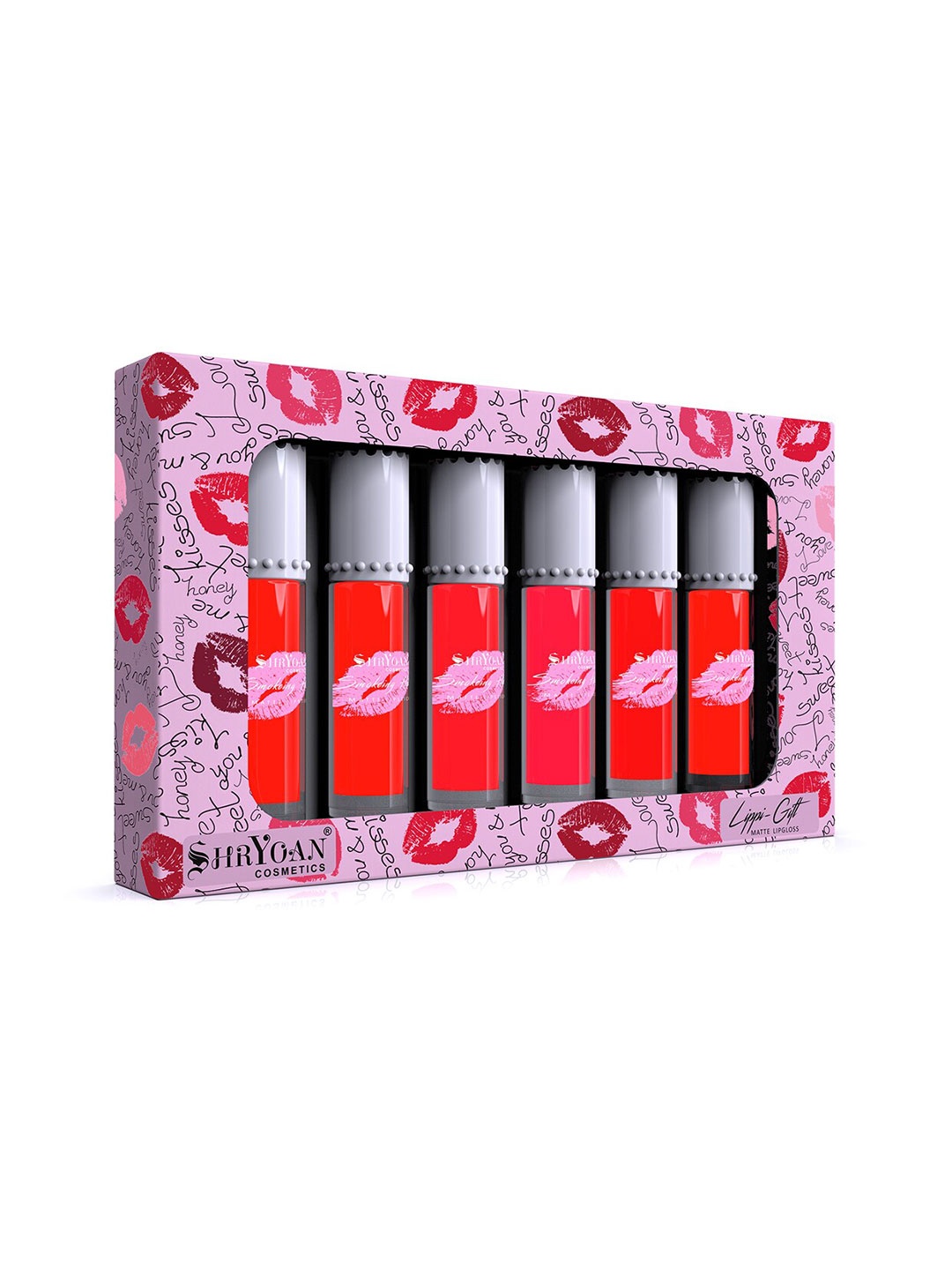 

SHRYOAN Set Of 6 Lippi Gift Matte Lip Gloss 6ml Each - Shade A, Red