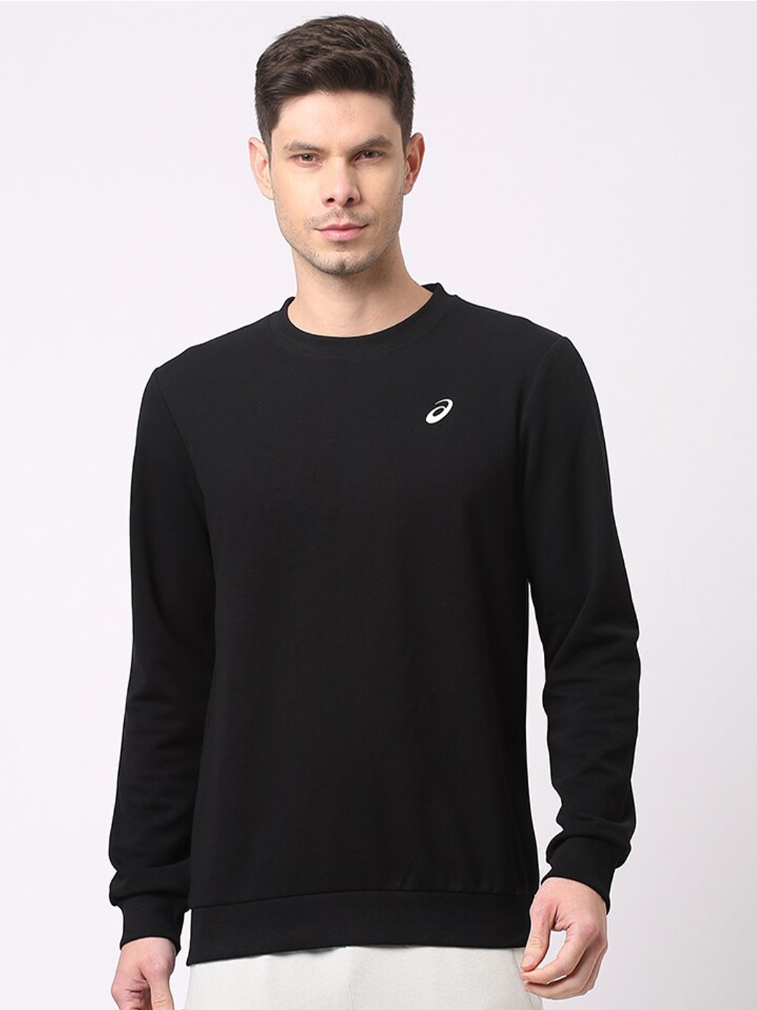 

ASICS One Point Round Neck Sweatshirt, Black