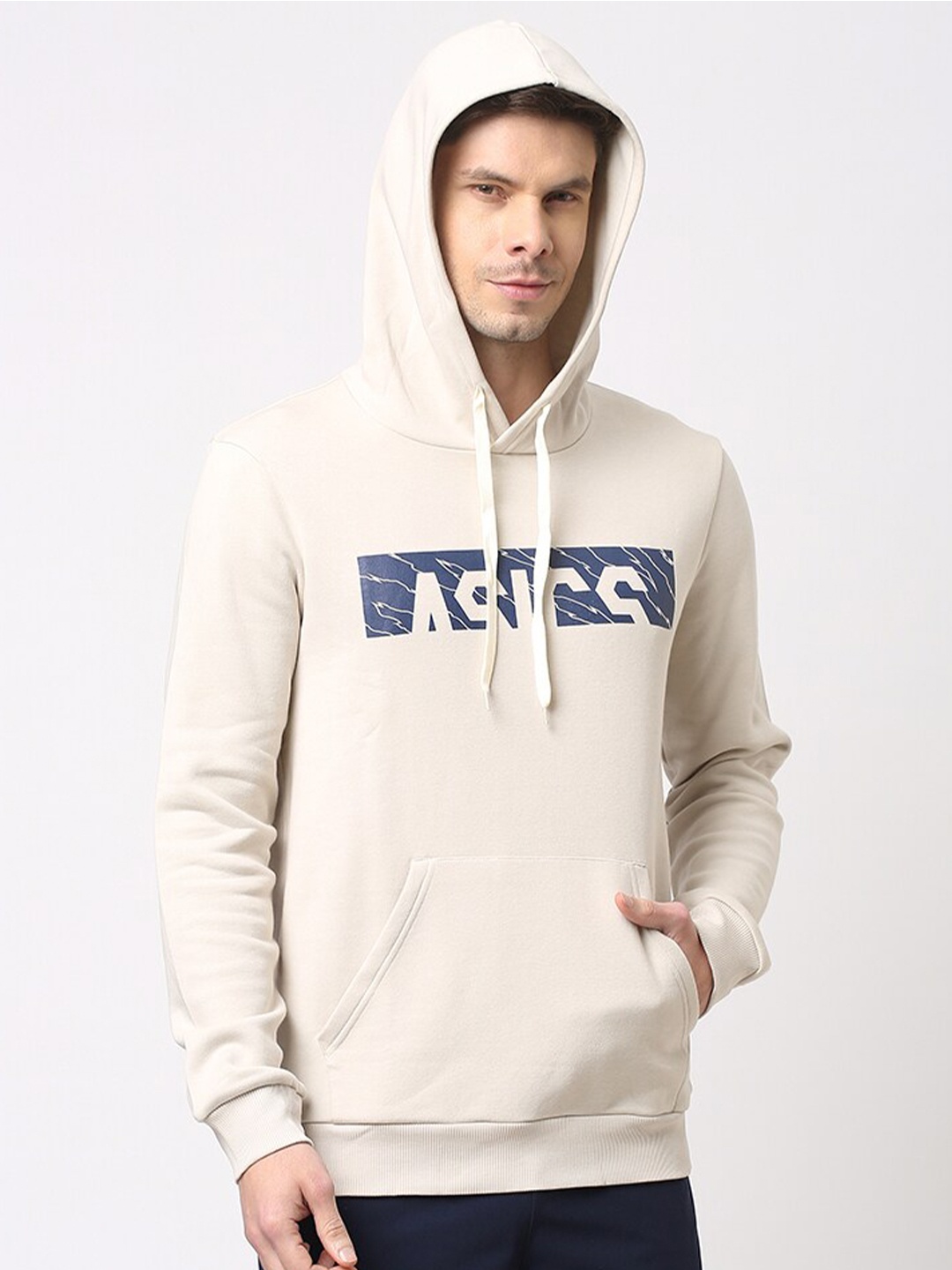 

ASICS Graphic Printed Hooded Sweatshirt, Grey