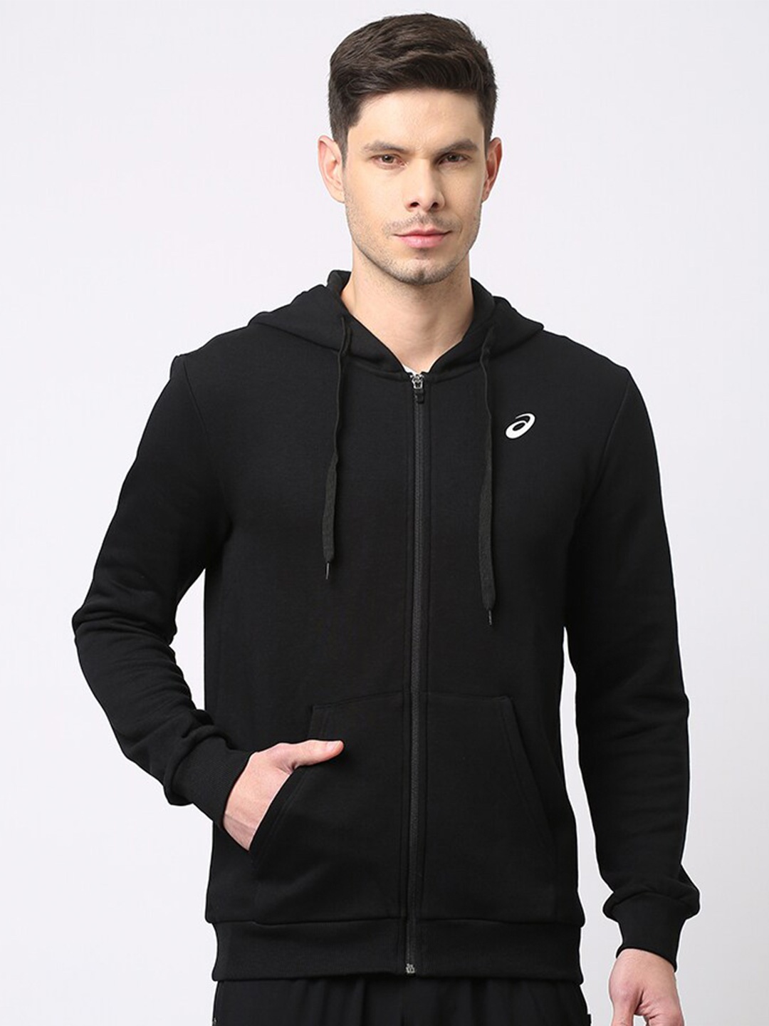 

ASICS One Point FZ Hooded Sweatshirt, Black