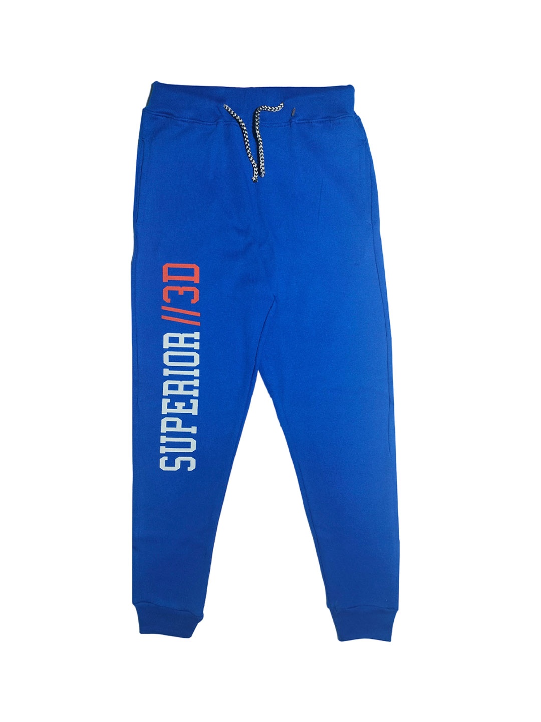 

BAESD Boys Typography Printed Mid-Rise Pure Cotton Joggers, Blue