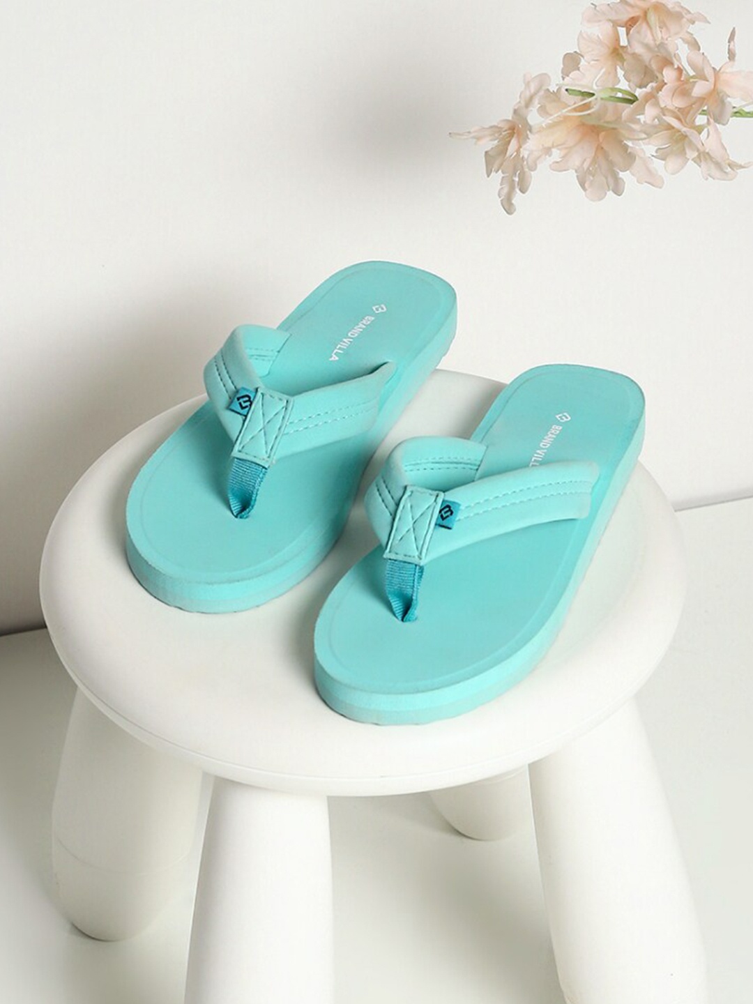 

BRAND VILLA Women Lightweight Thong Flip-Flops, Sea green