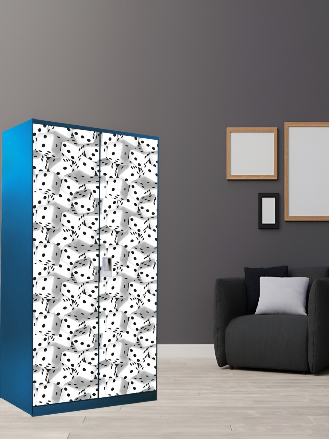 

WALLWEAR White & Black Printed Wardrobe Sticker