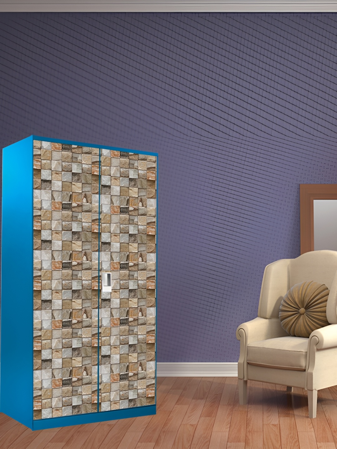 

WALLWEAR Brown & Grey Abstract Printed Wardrobe Sticker