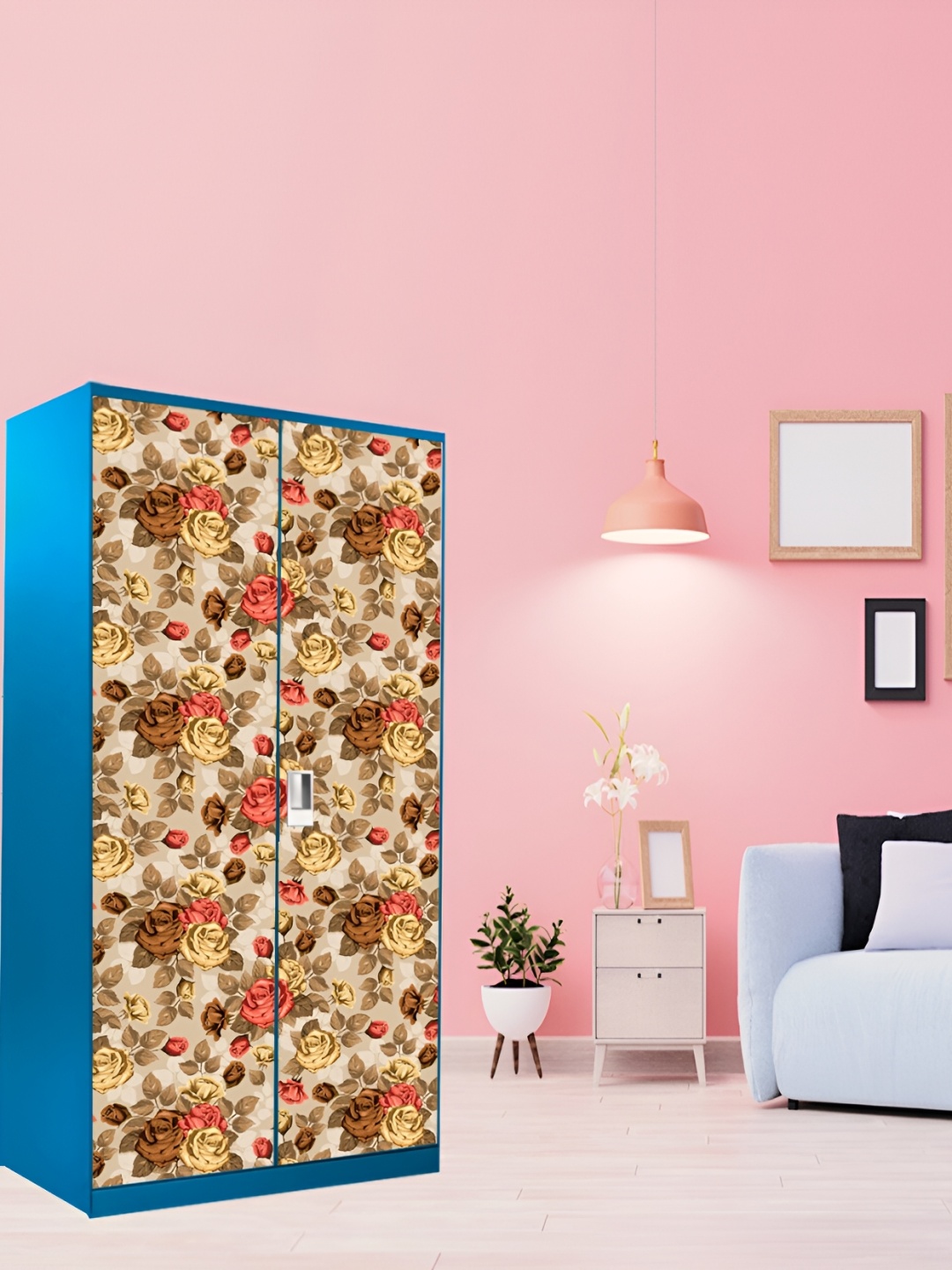 

WALLWEAR Beige & Orange Printed Self Adhesive Wardrobe Wallpaper