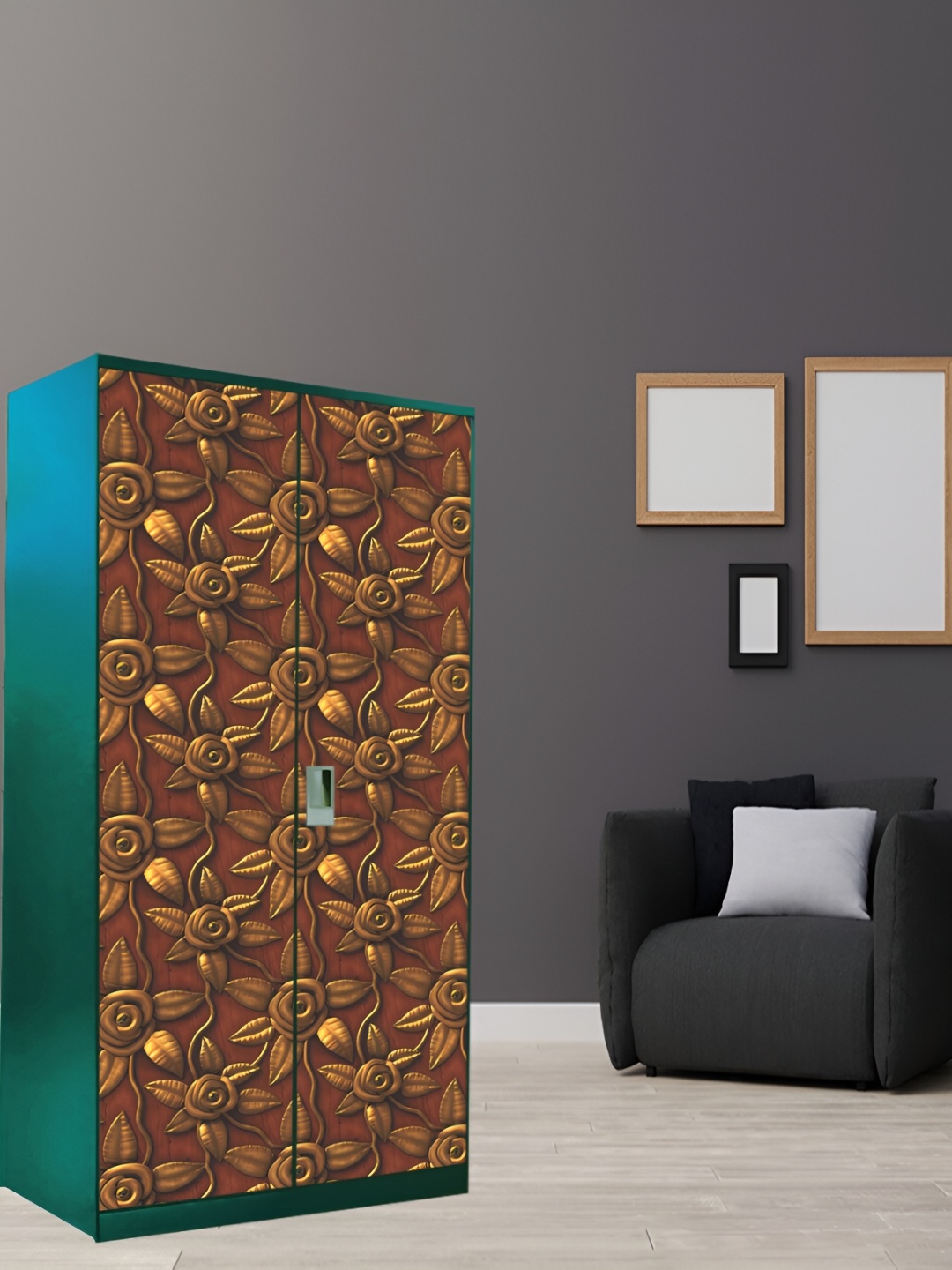 

WALLWEAR Brown Printed Self Adhesive Wardrobe Wallpaper