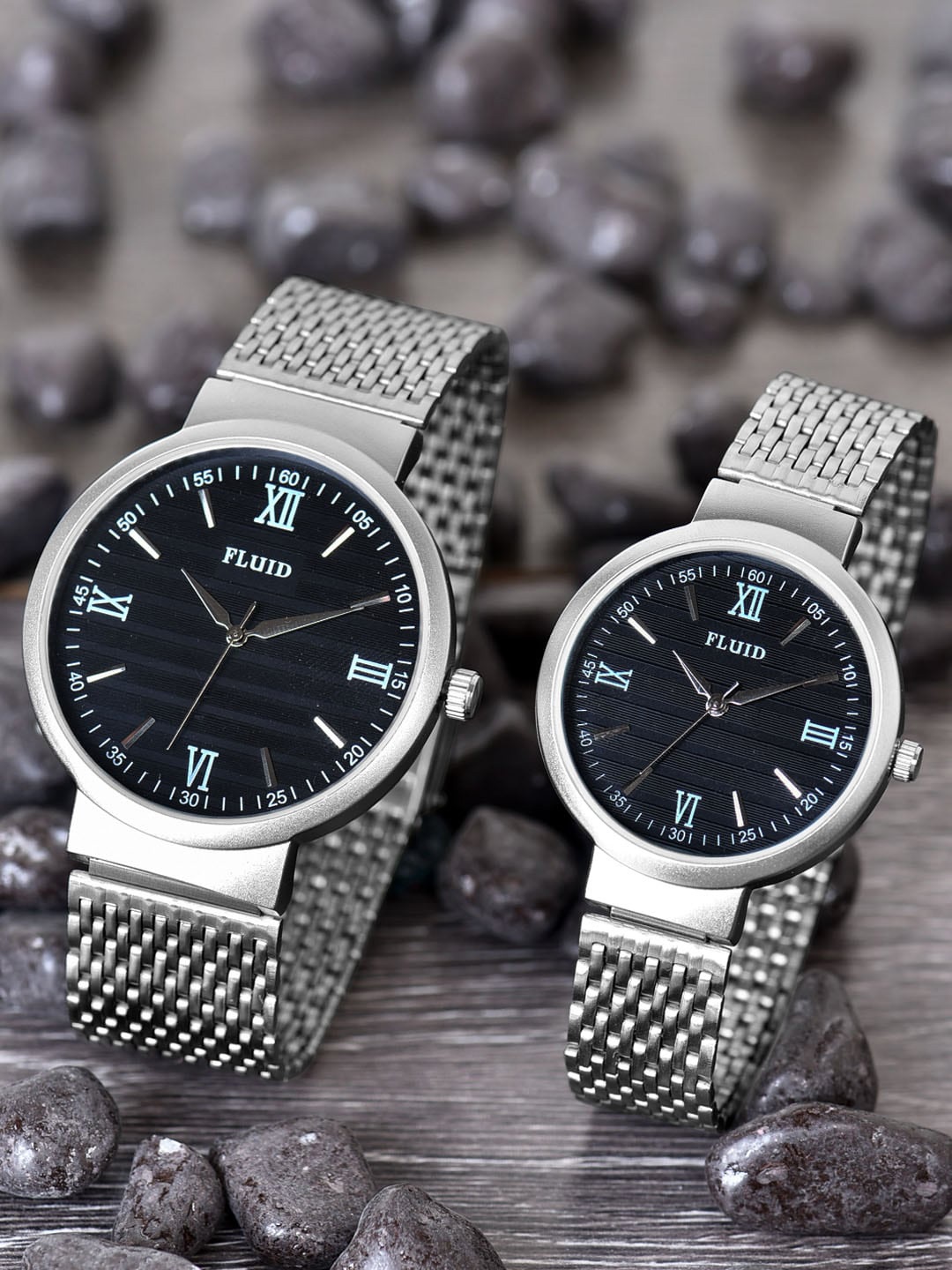 

FLUID Pack Of 2 Analogue Couple Watch - FLPair-811PR-BK01-Black